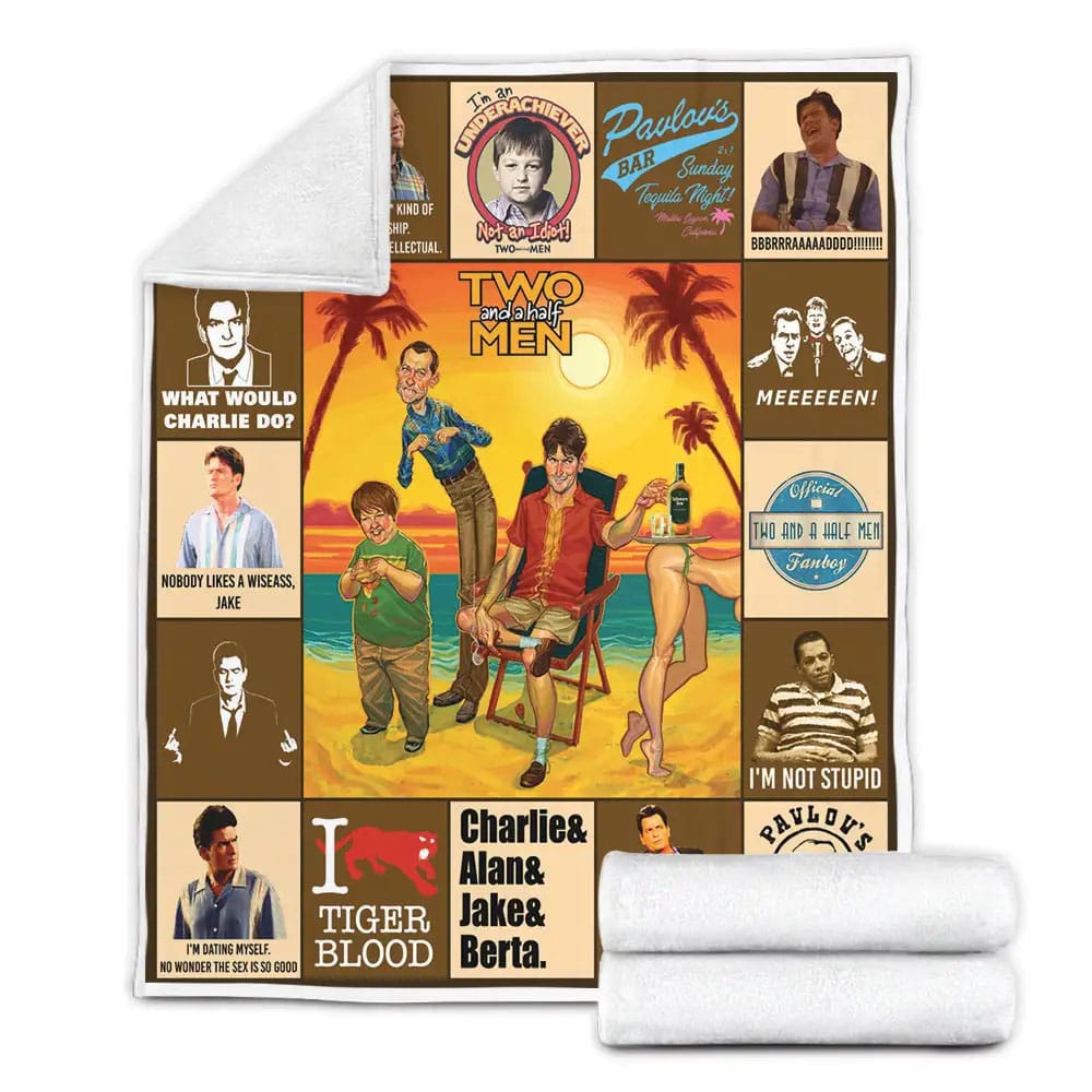 Two And A Half Men Fleece Blanket Gift For Mothers Day Fathers Day