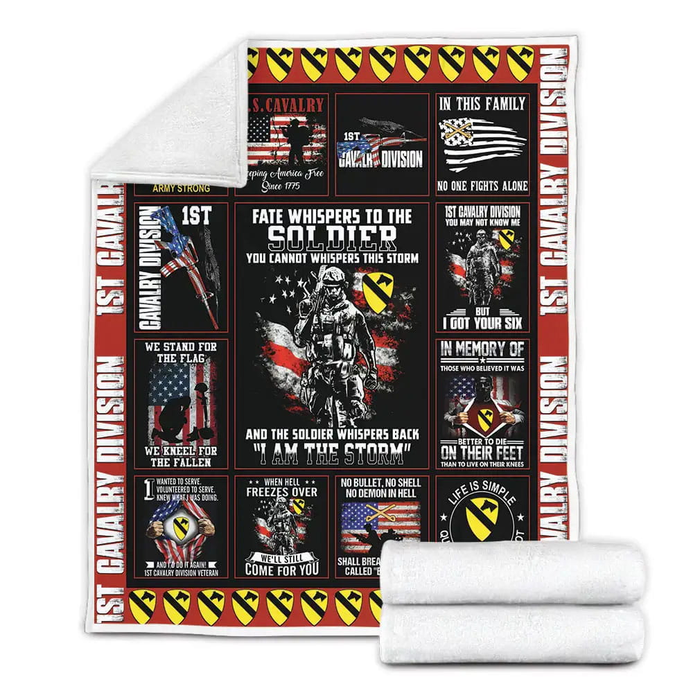 U.S Army 1St Cavalry Division Fleece Blanket Gift For Besties