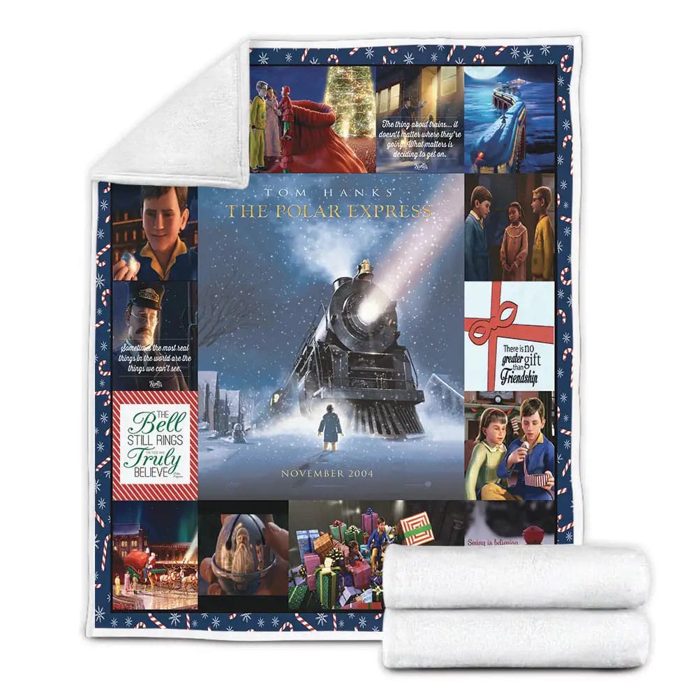 The Polar Express Fleece Blanket Gift For Birthday Halloween Christmas