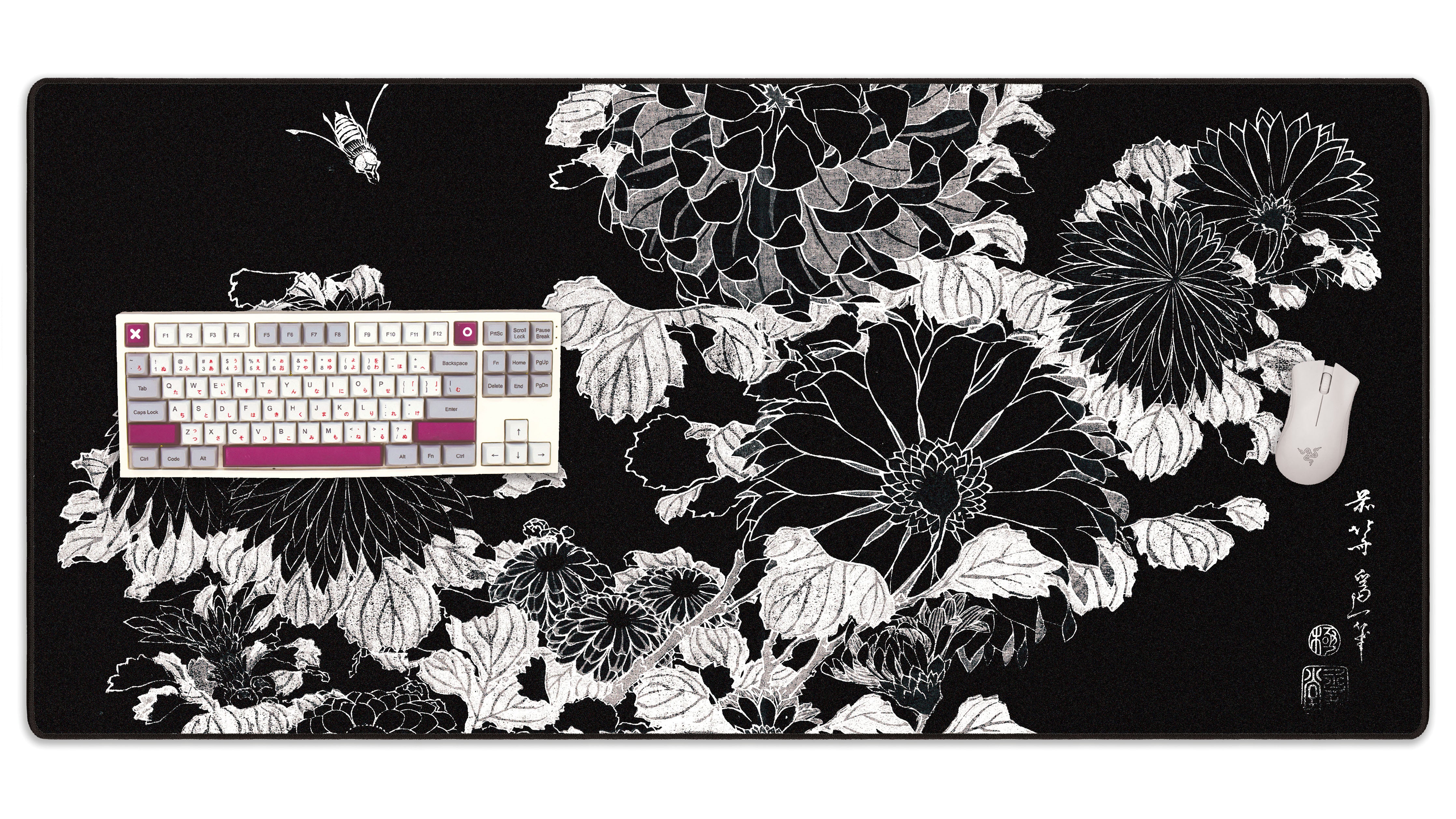 Allleftout Chrysanthemums And Bee, By Hokusai