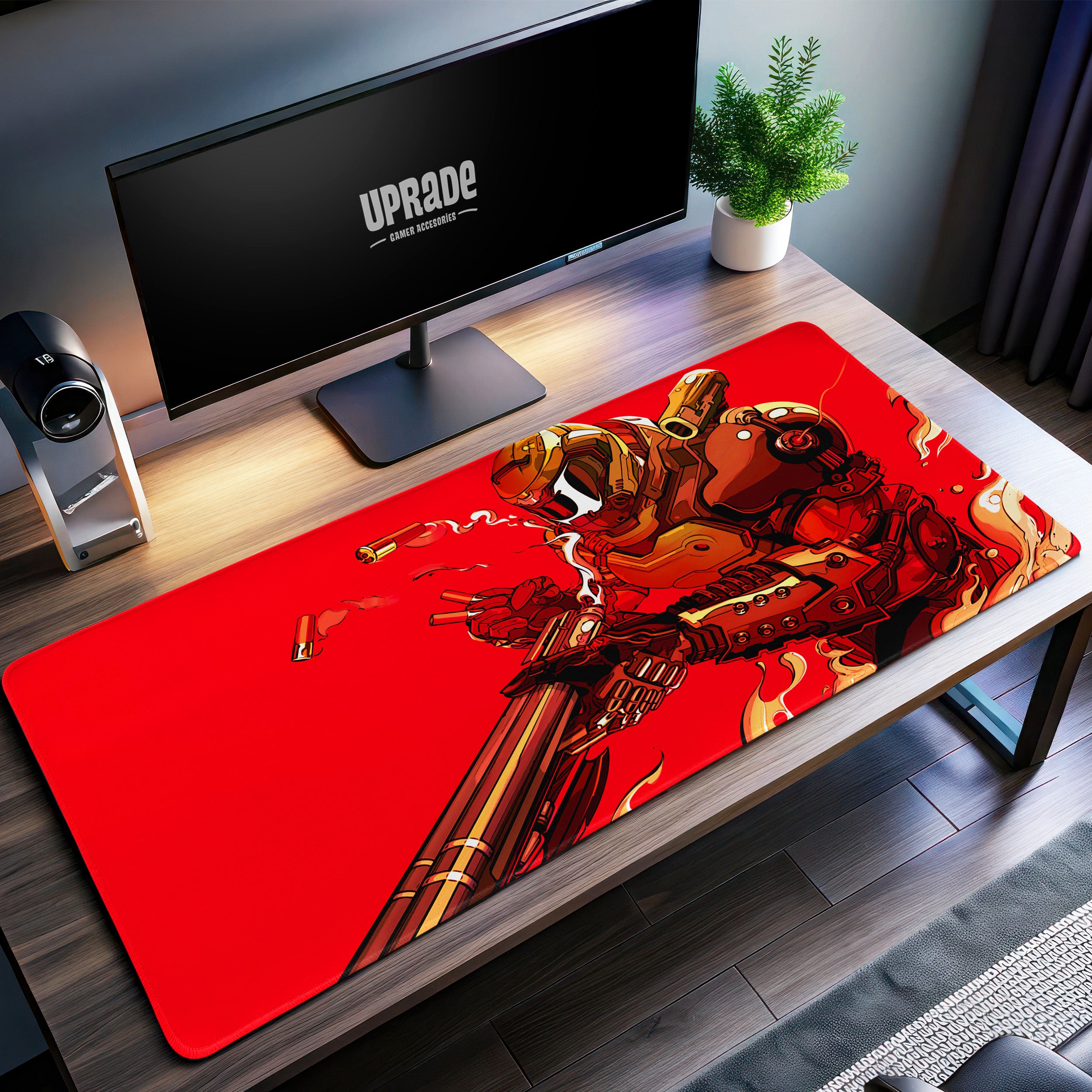 Allleftout Doom Slayer Inferno Desk Mat, Action-Packed Gaming Mouse Pad