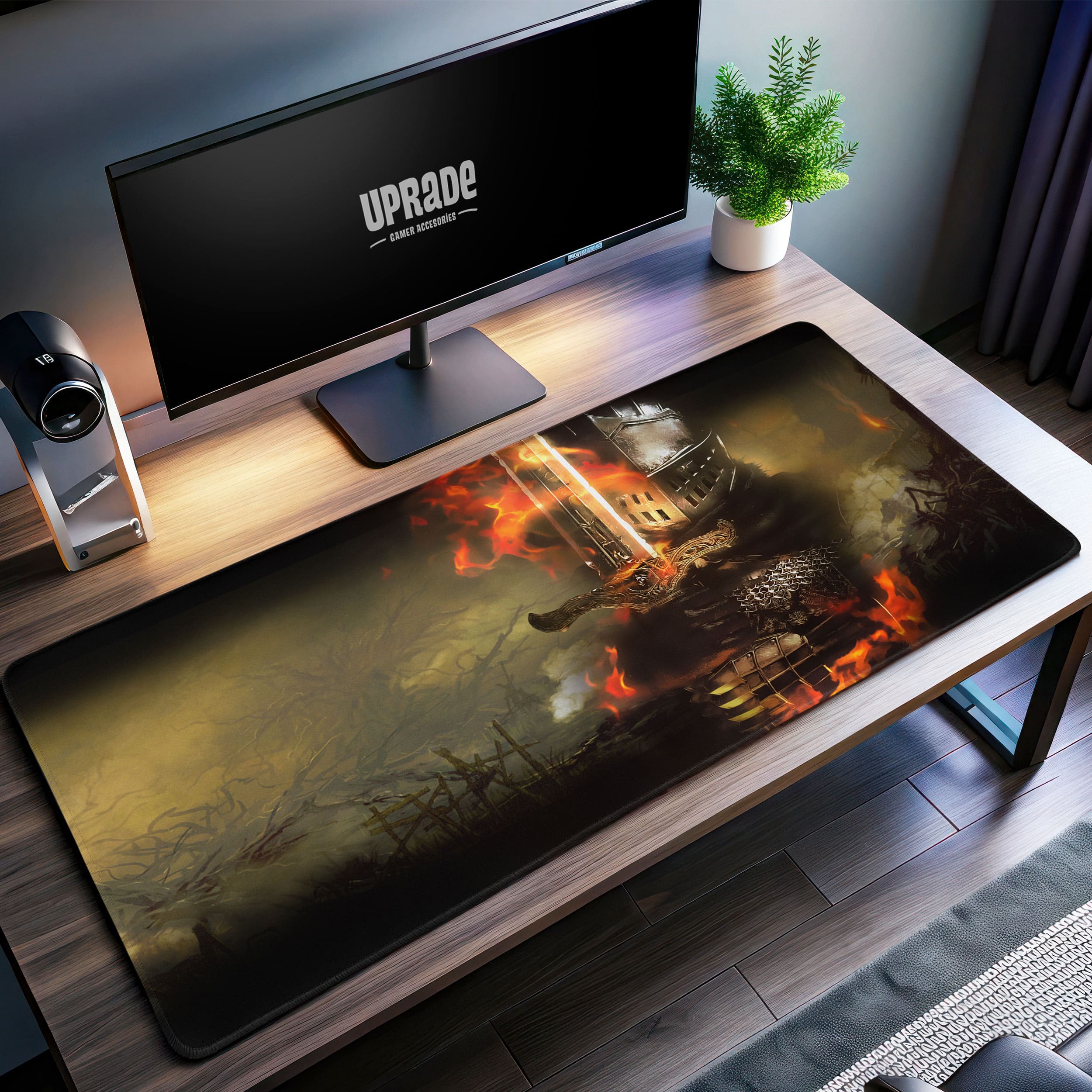 Allleftout Flames Of The Undead Desk Mat, Dark Souls Gaming Mouse Pad