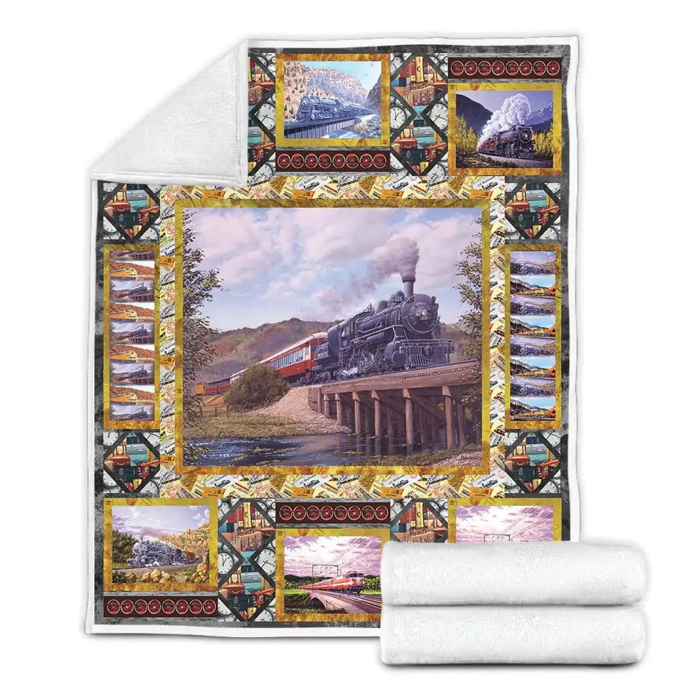 Train Fleece Blanket Gift For Wife Husband