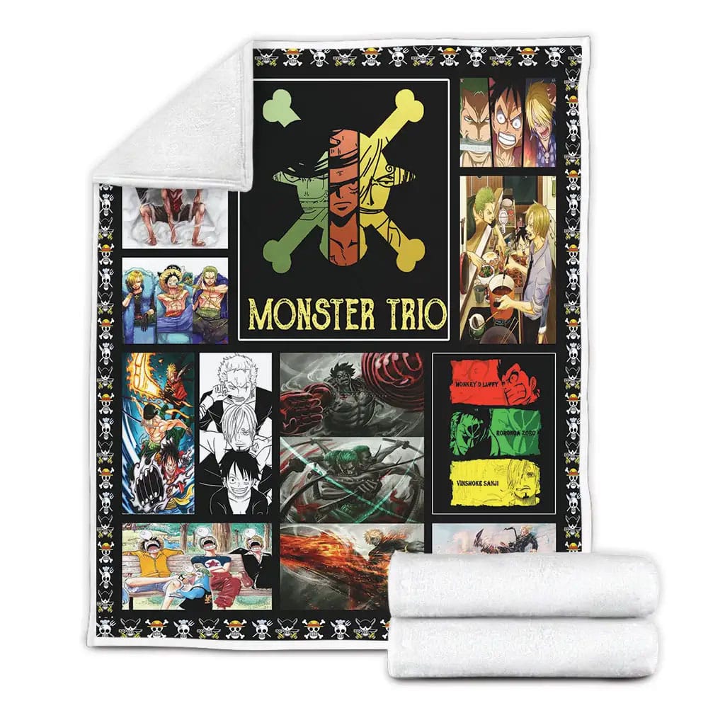 Trio One Piece Fleece Blanket Gift For Birthday Halloween Christmas
