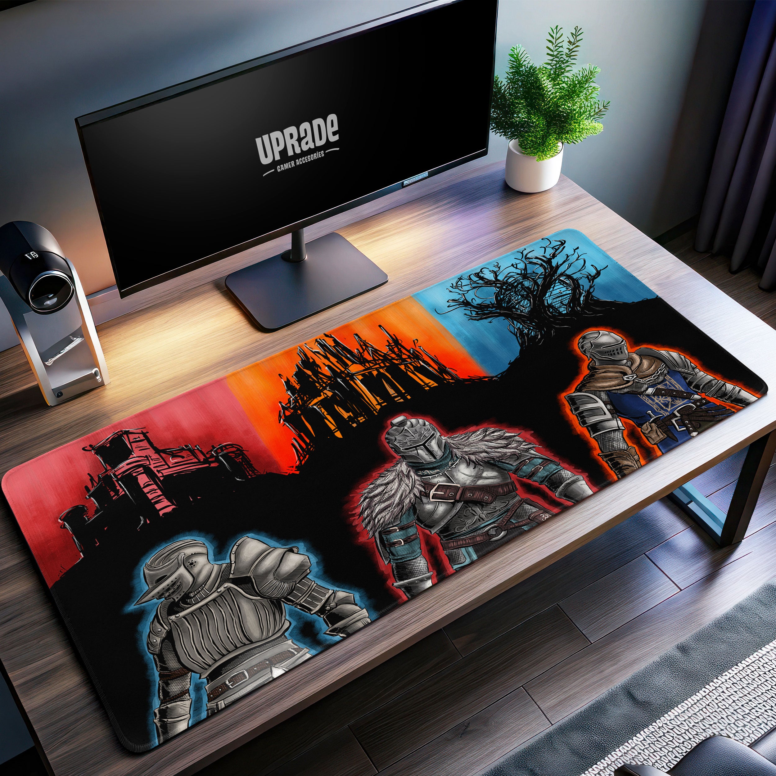 Allleftout Dark Souls Heroes Desk Mat, Legendary Knight Mouse Pad