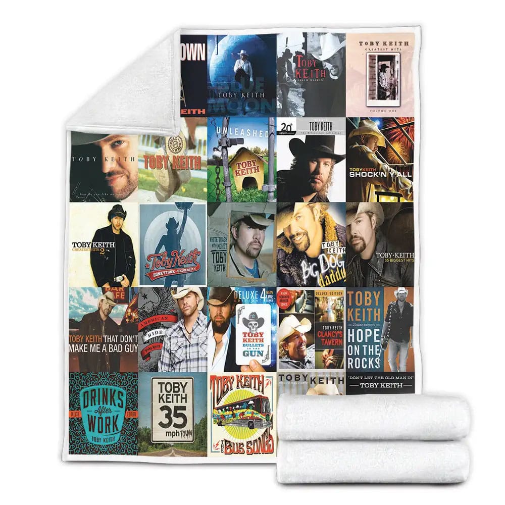 Toby Keith Album Covers Fleece Blanket Gift For Birthday Halloween Christmas