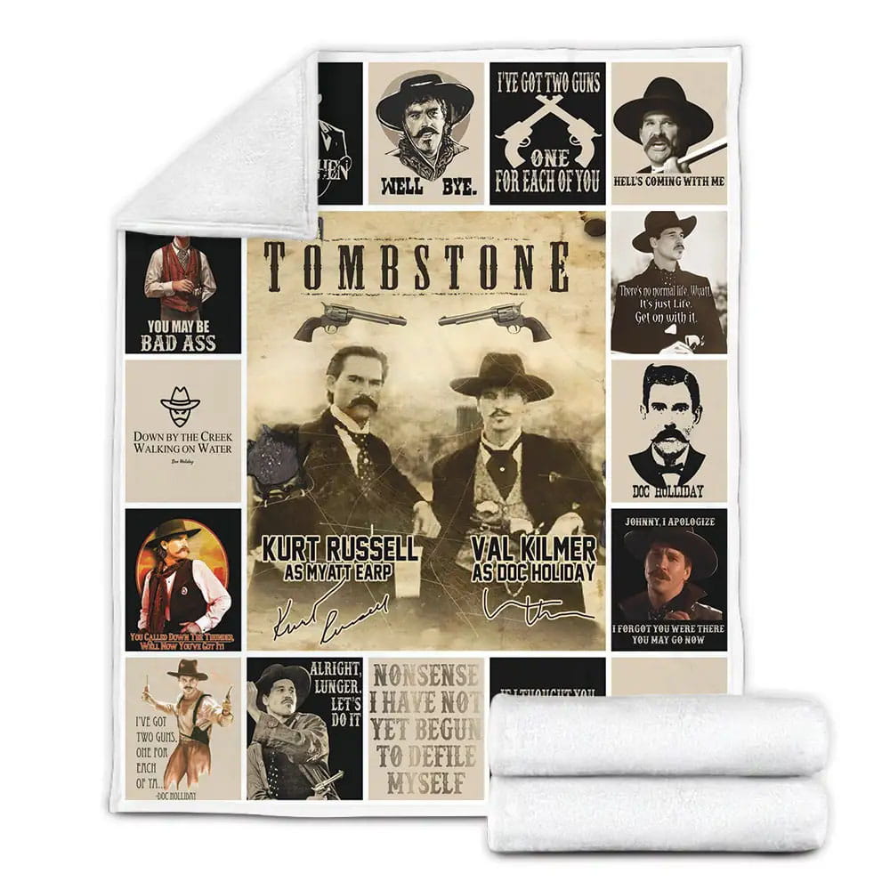 Tombstone Fleece Blanket Gift For Birthday Halloween Christmas