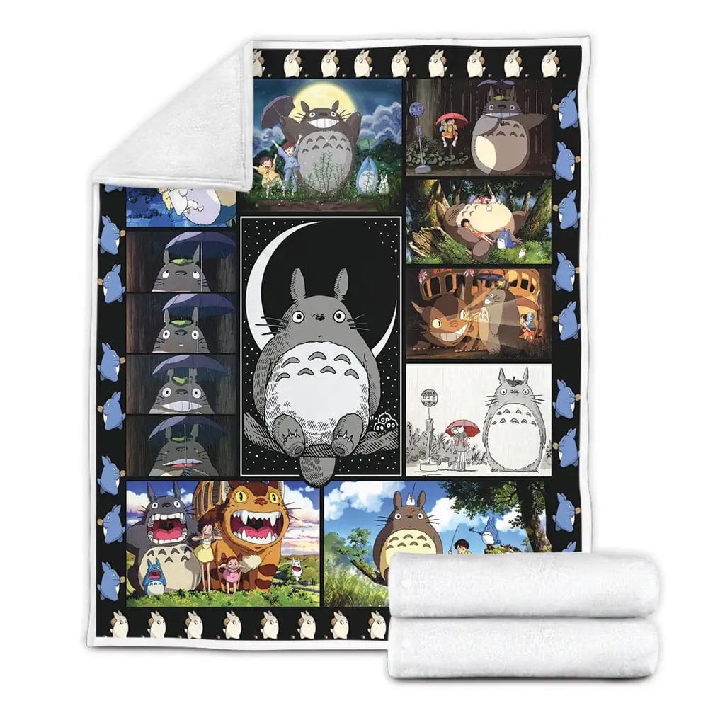 Totoro Amine Fleece Blanket Gift For Besties