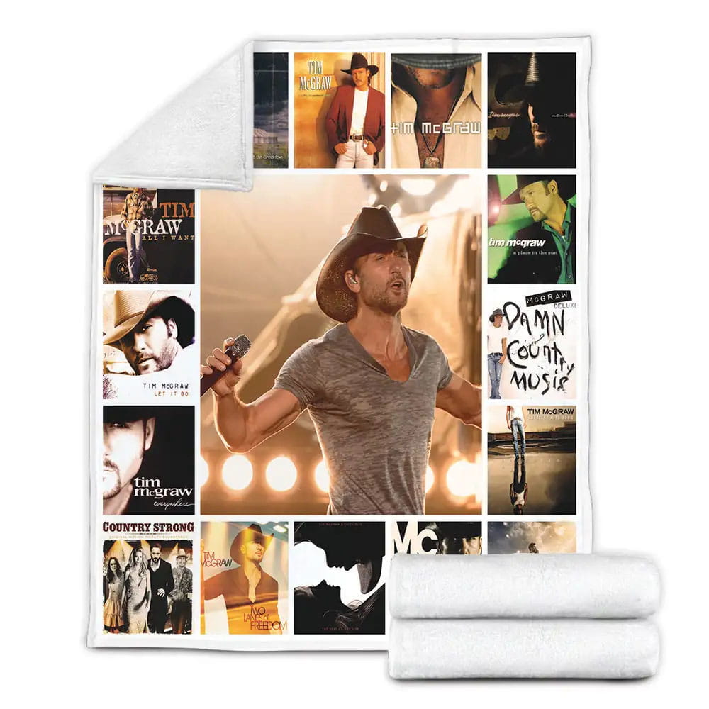 Tim McGraw Fleece Blanket Gift For Birthday Halloween Christmas