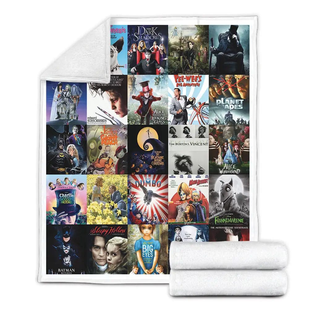 Tim Burton Movies Posters Fleece Blanket Gift For Besties
