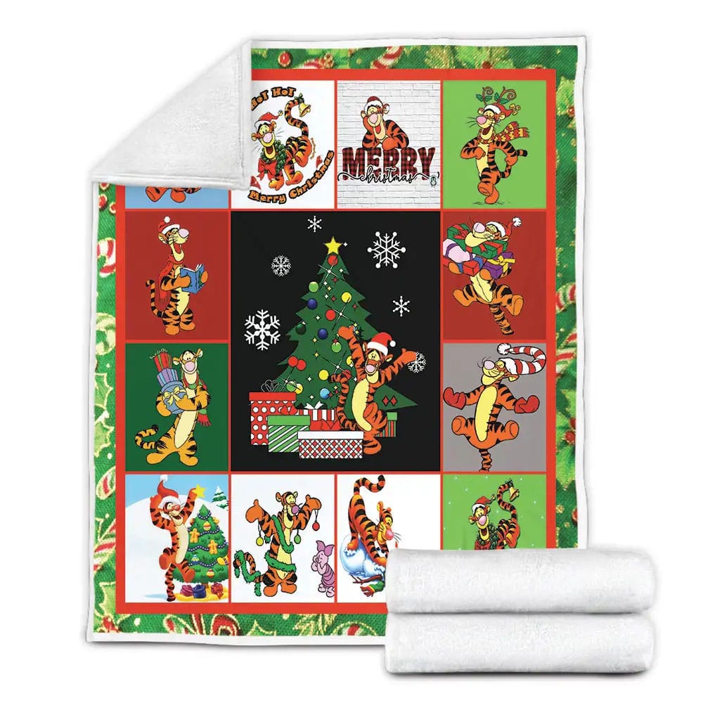 Tigger Christmas Fleece Blanket Gift For Mothers Day Fathers Day