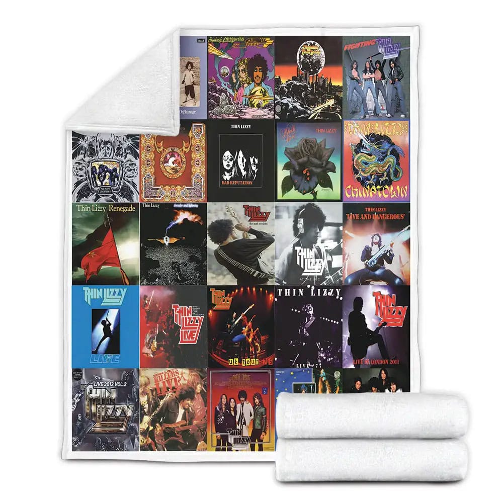 Thin Lizzy Album Covers Fleece Blanket Gift For Birthday Halloween Christmas