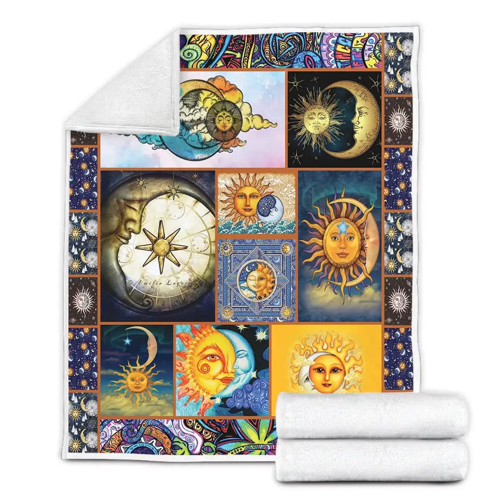 The Sun And The Moon Fleece Blanket Gift For Wife Husband