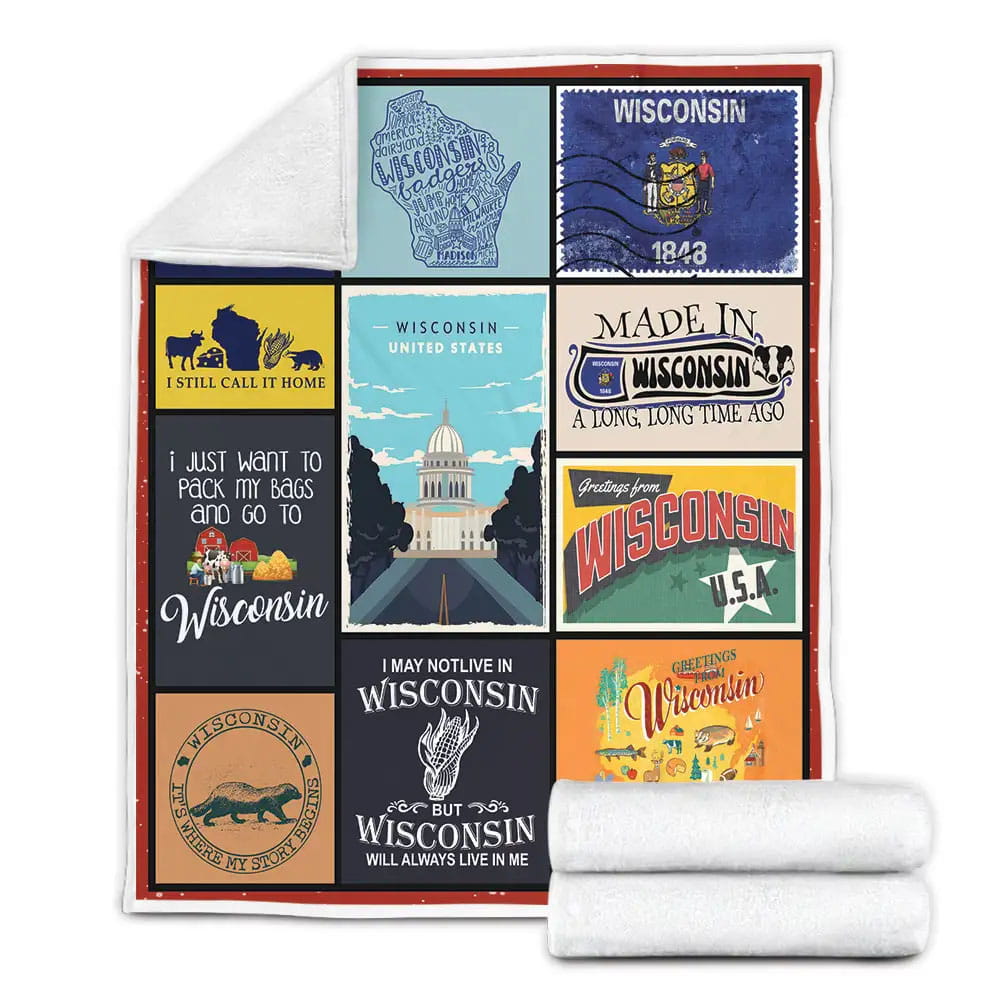 The Voices In My Heart Keep Telling Me To Go To Wisconsin Fleece Blanket Gift For Mothers Day Fathers Day