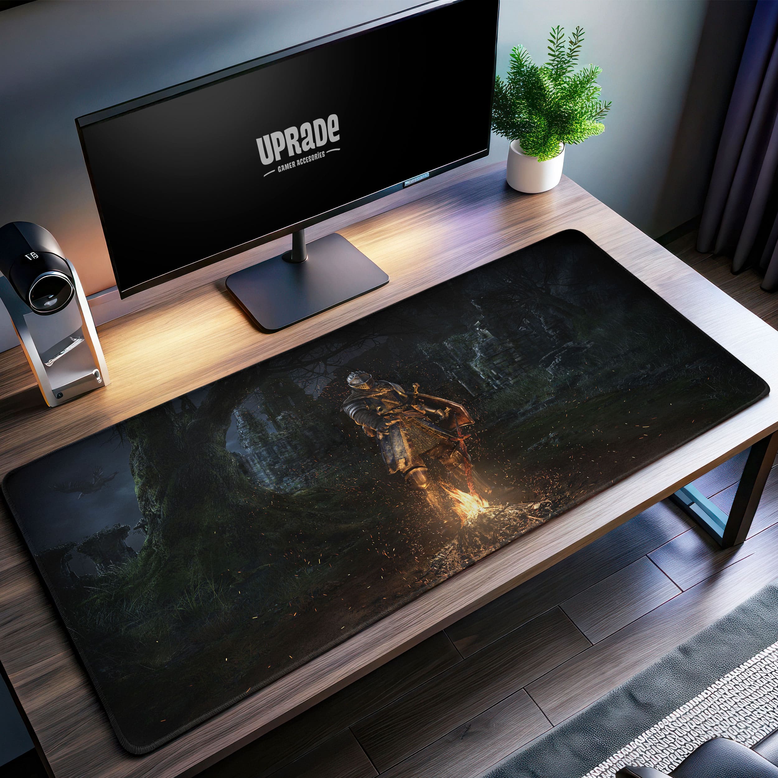 Allleftout Dark Souls Bonfire Desk Mat, Knight Of Cinders Mouse Pad