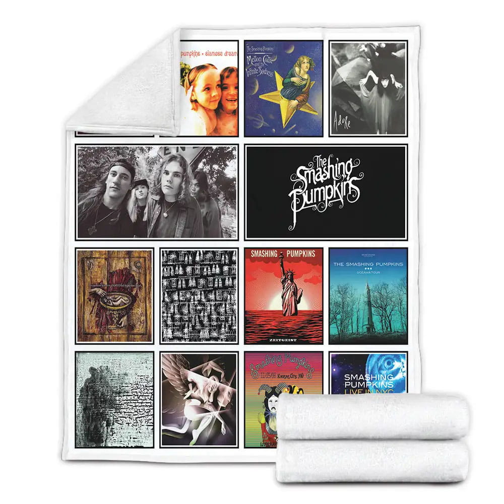 The Smashing Pumpkins Album Covers Fleece Blanket Gift For Wife Husband