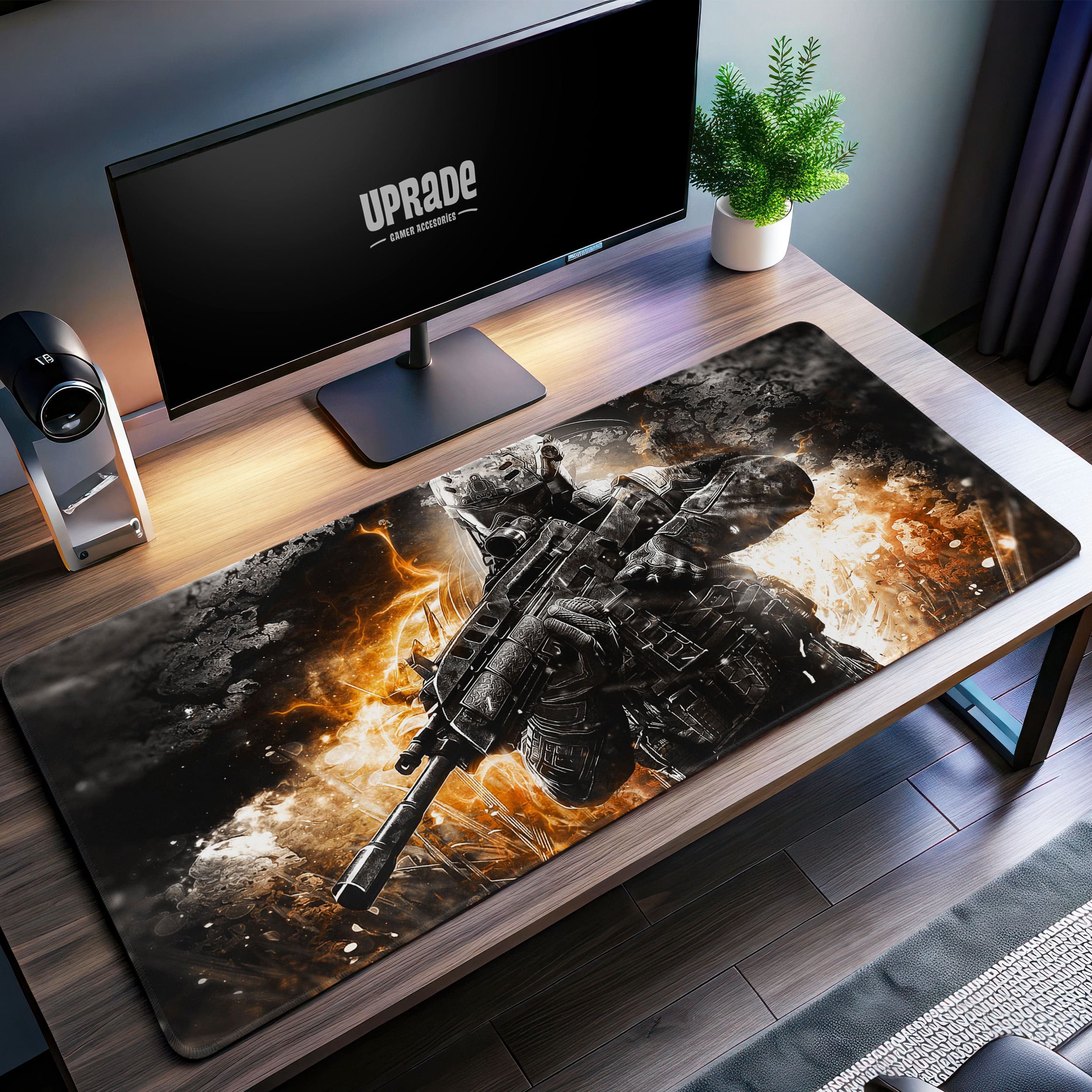 Allleftout Firestorm Operator Desk Mat, Tactical Shooter Mouse Pad