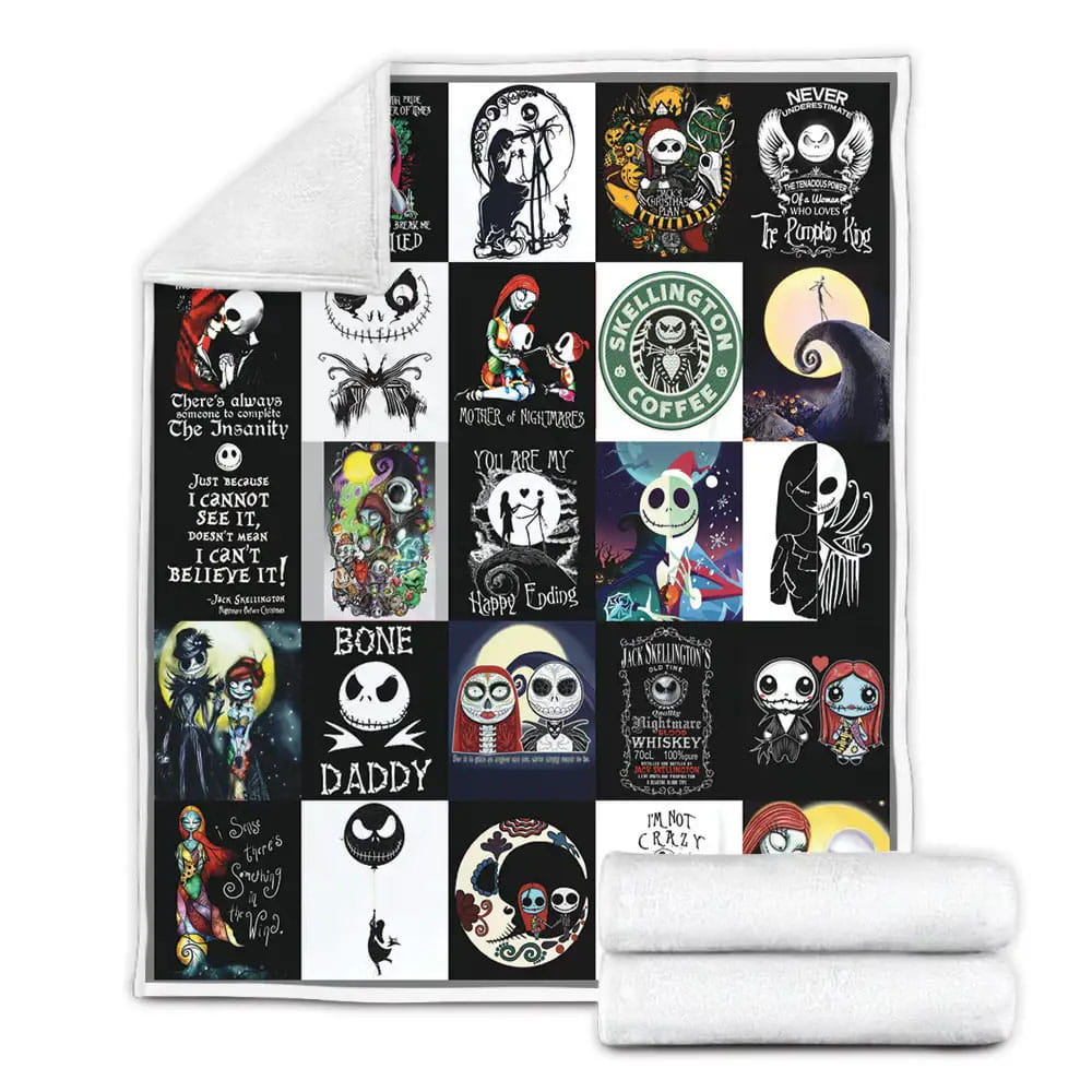 The Nightmare Before Christmas Fleece Blanket Gift For Mothers Day Fathers Day