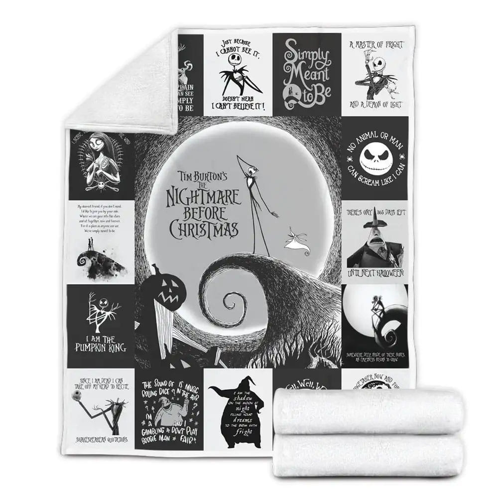 The Nightmare Before Christmas Fleece Blanket Gift For Birthday Halloween Christmas
