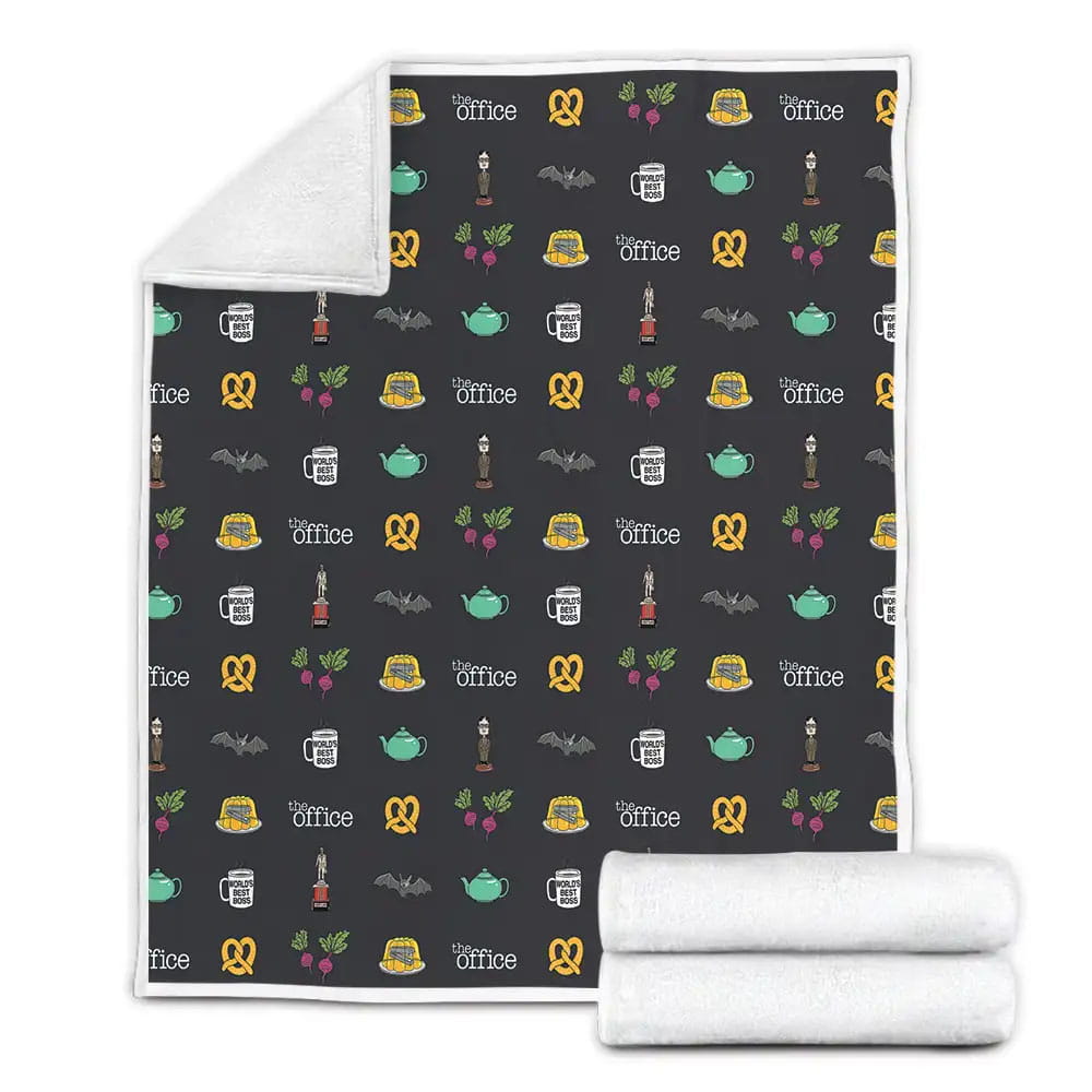 The Office Characters Symbols Fleece Blanket Gift For Mothers Day Fathers Day