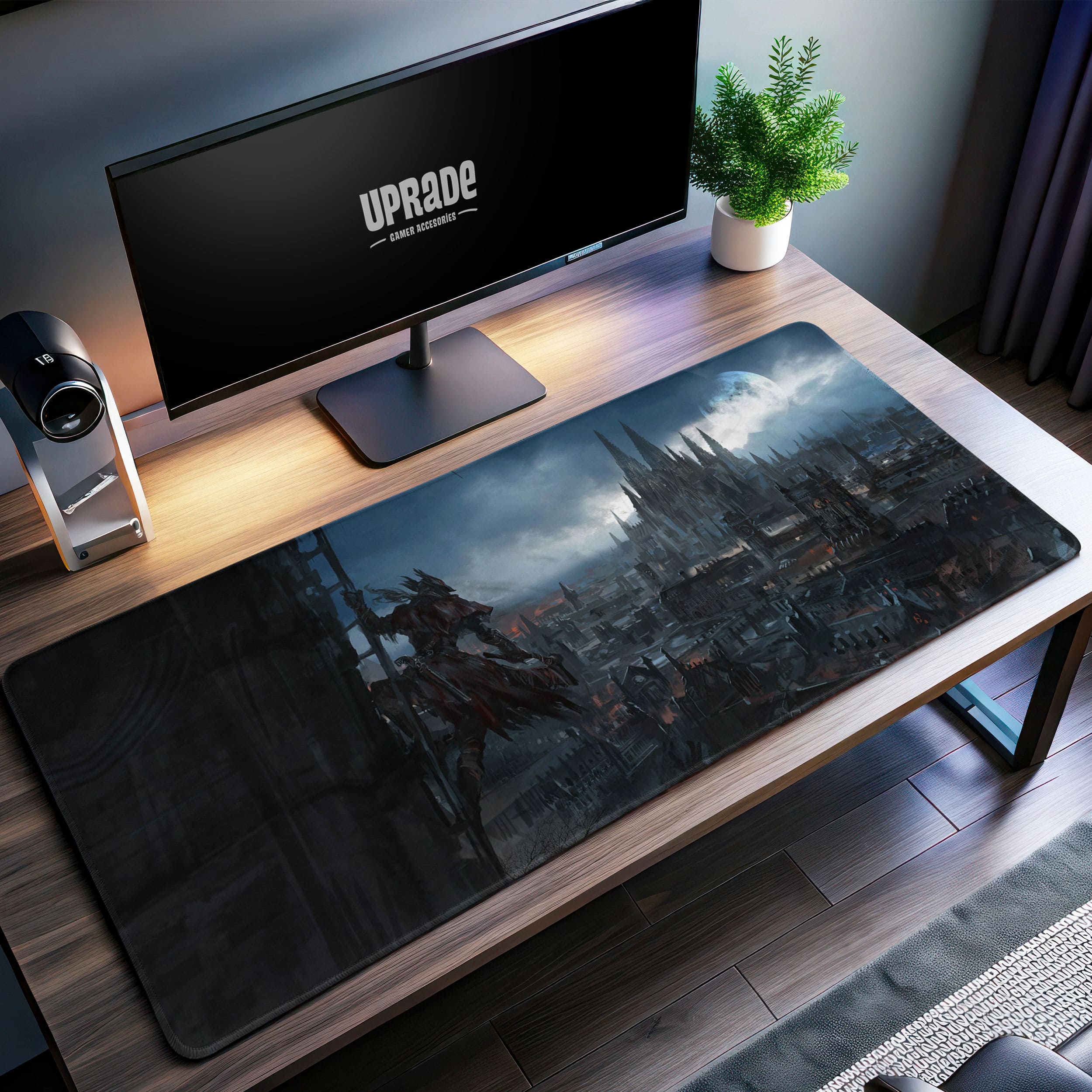 Allleftout Bloodborne Yharnam Night View Desk Mat, Hunter'S Climb Mouse Pad