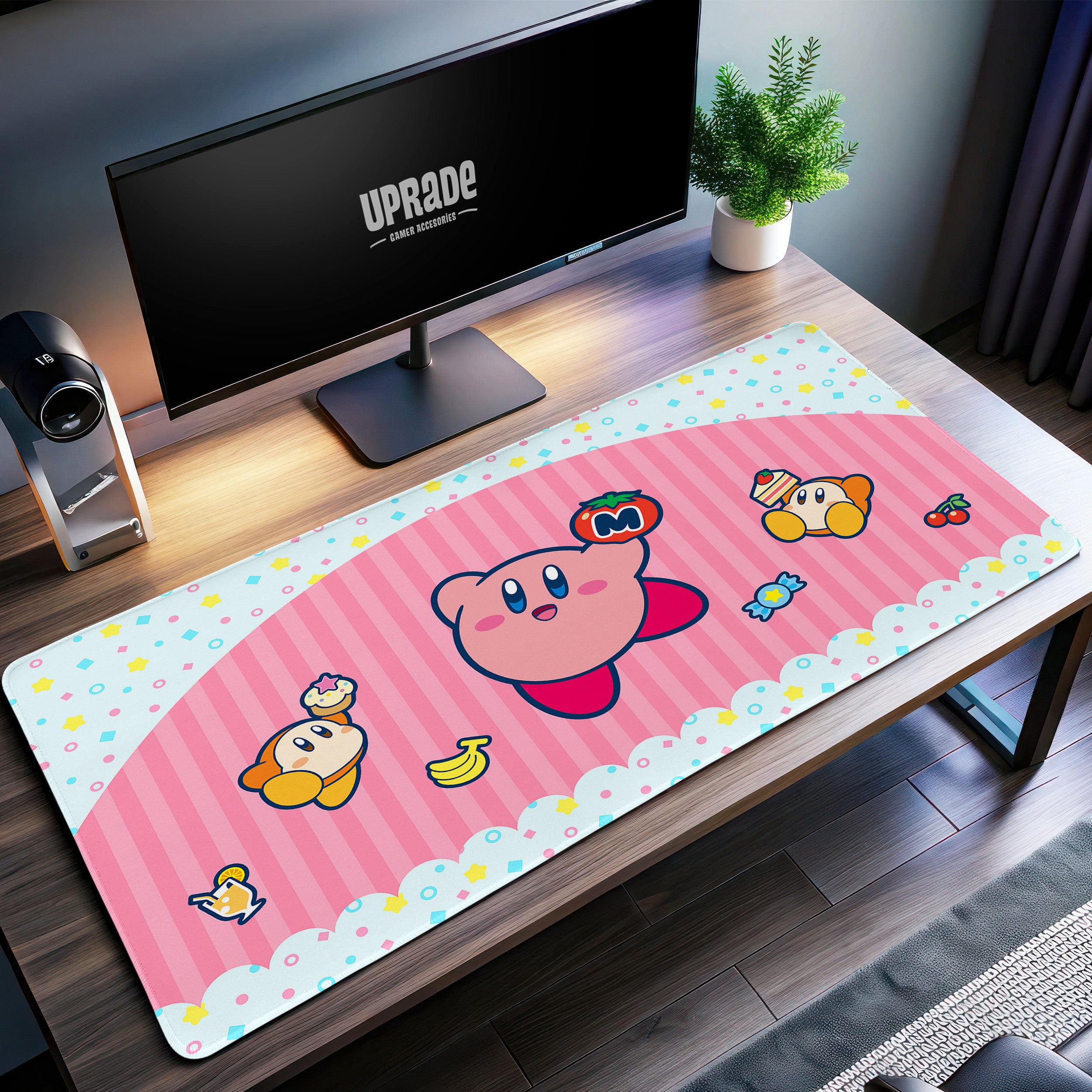 Allleftout Kirby Snack Time Desk Mat, Cute Gaming Mouse Pad