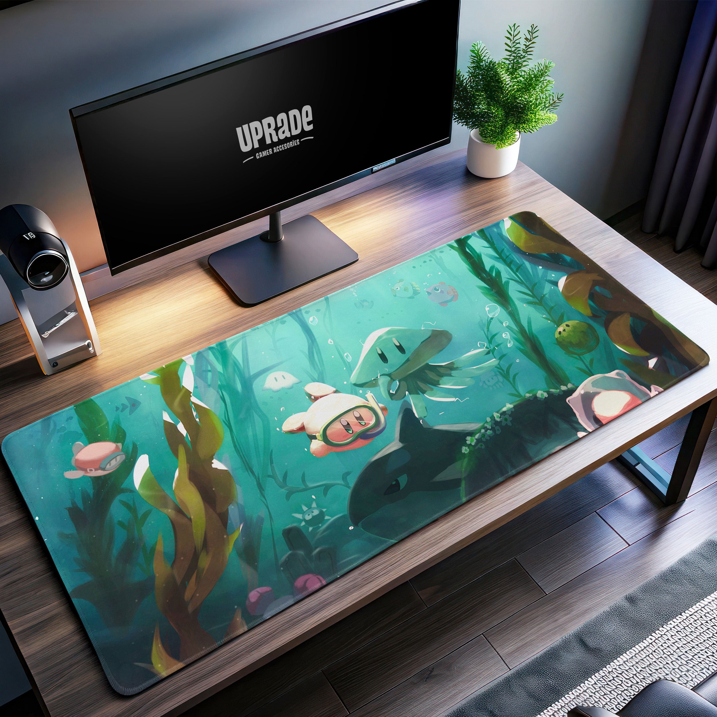 Allleftout Kirby Underwater World Desk Mat, Ocean Adventure Mouse Pad