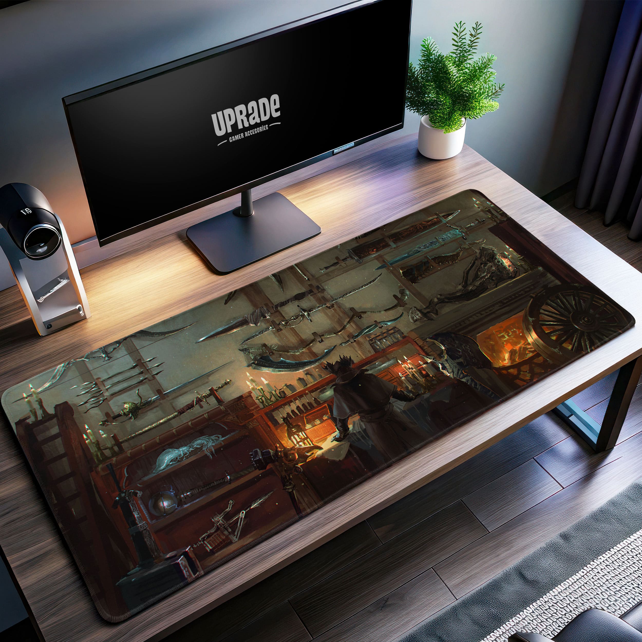 Allleftout Bloodborne Workshop Desk Mat, Hunter Arsenal Mouse Pad