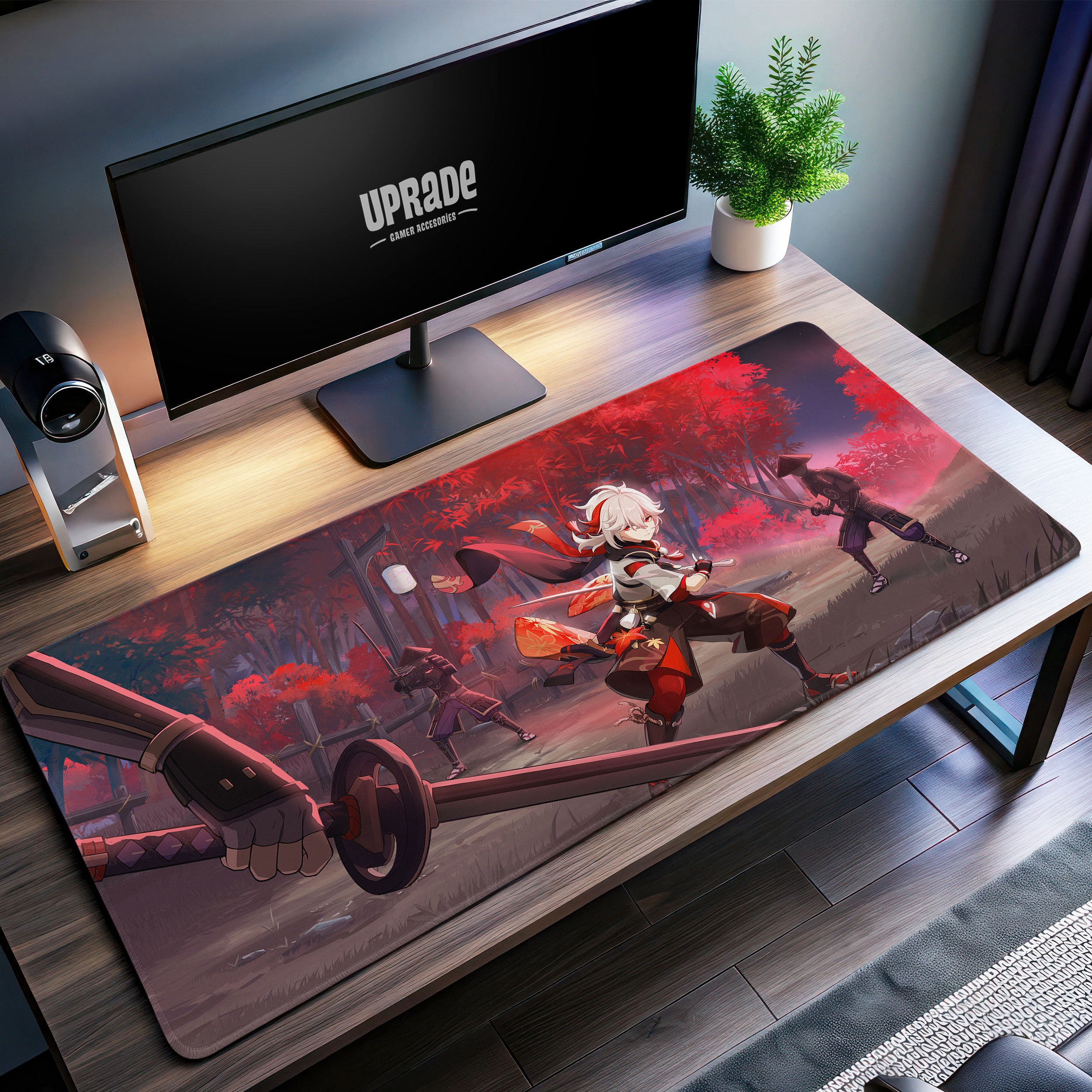 Allleftout Genshin Impact Kazuha Battle Desk Mat, Samurai Gaming Mouse Pad