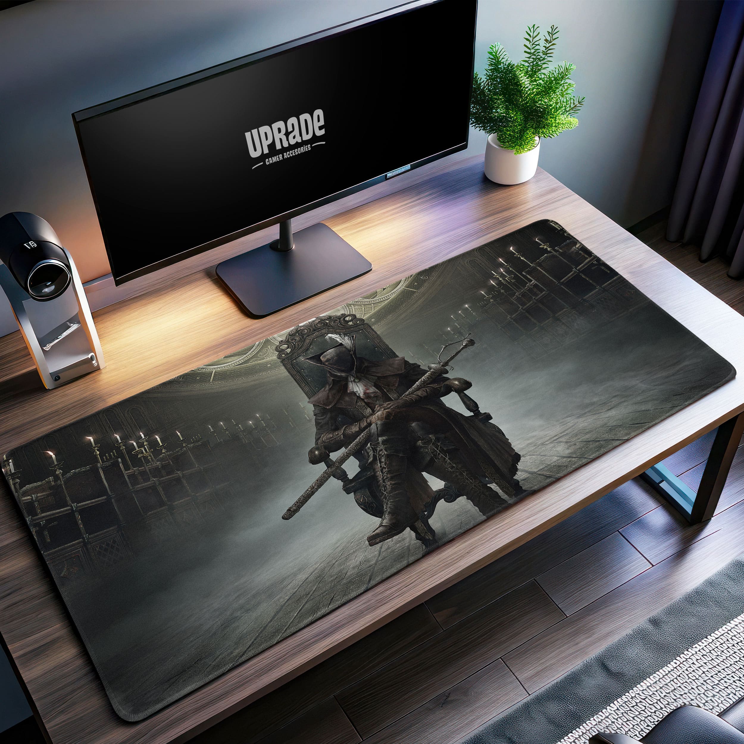 Allleftout Bloodborne Hunter'S Throne Desk Mat, Gothic Gaming Mouse Pad