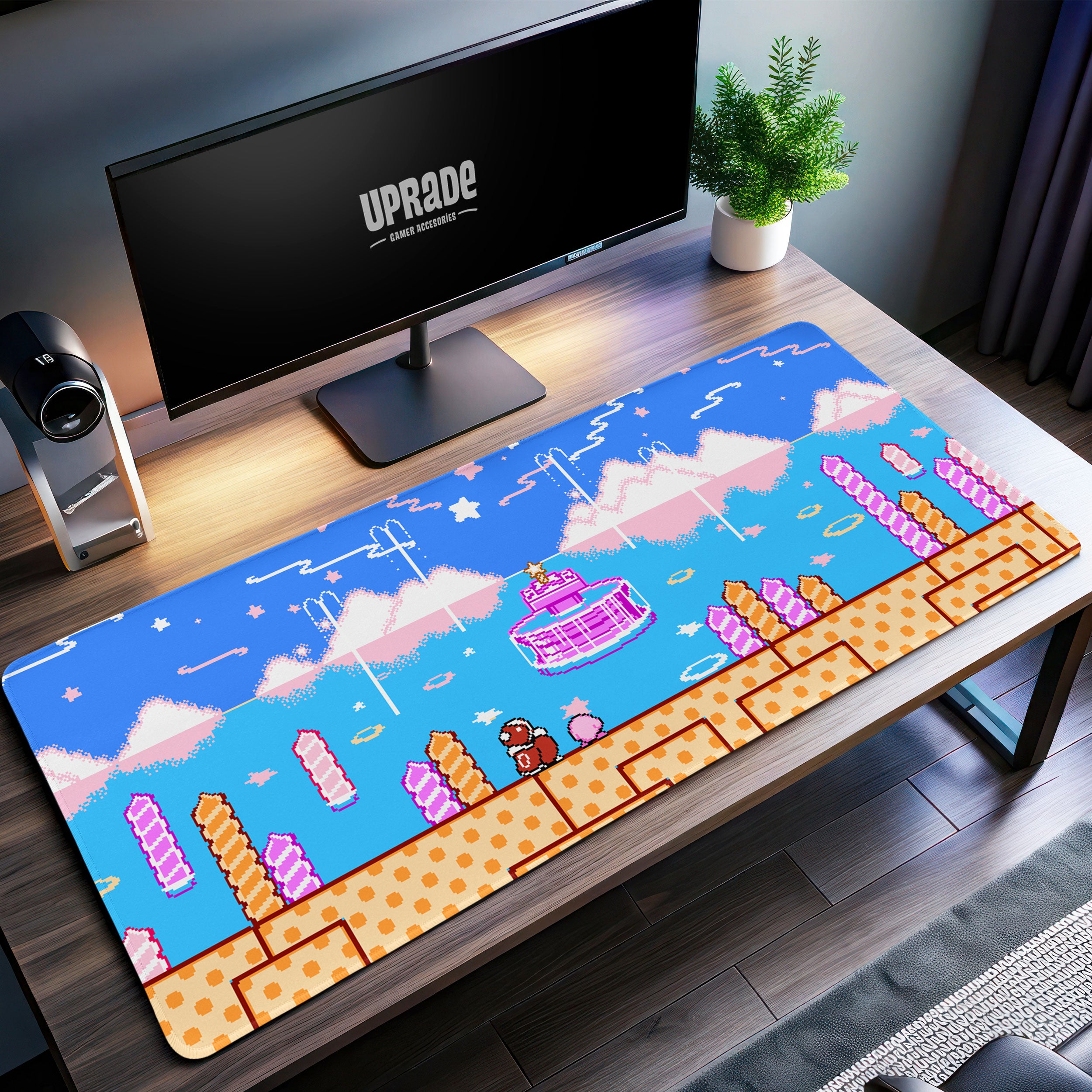 Allleftout Kirby Dreamland Retro Desk Mat, Pixel Art Mouse Pad