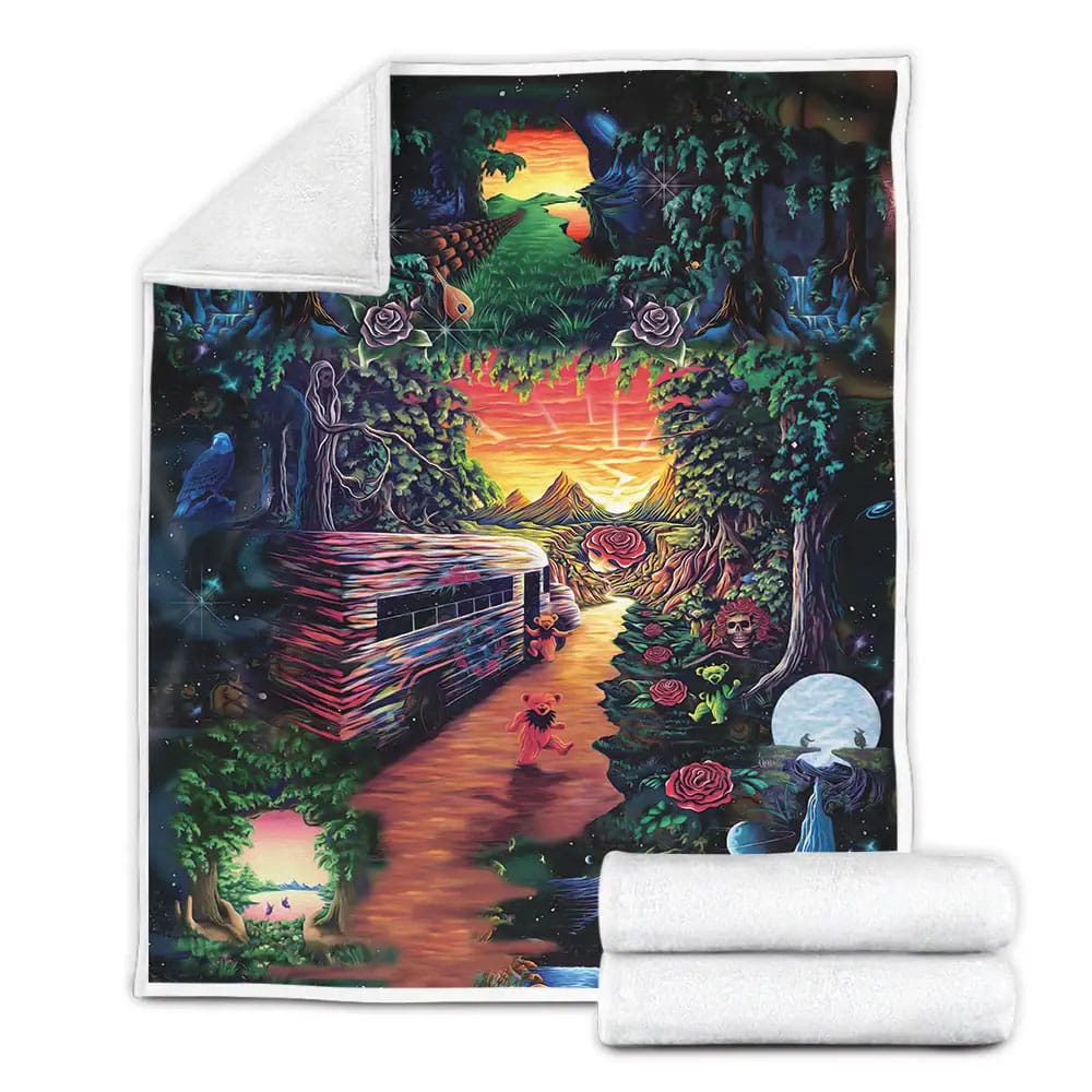 The Grateful Dead Fleece Blanket Gift For Mothers Day Fathers Day