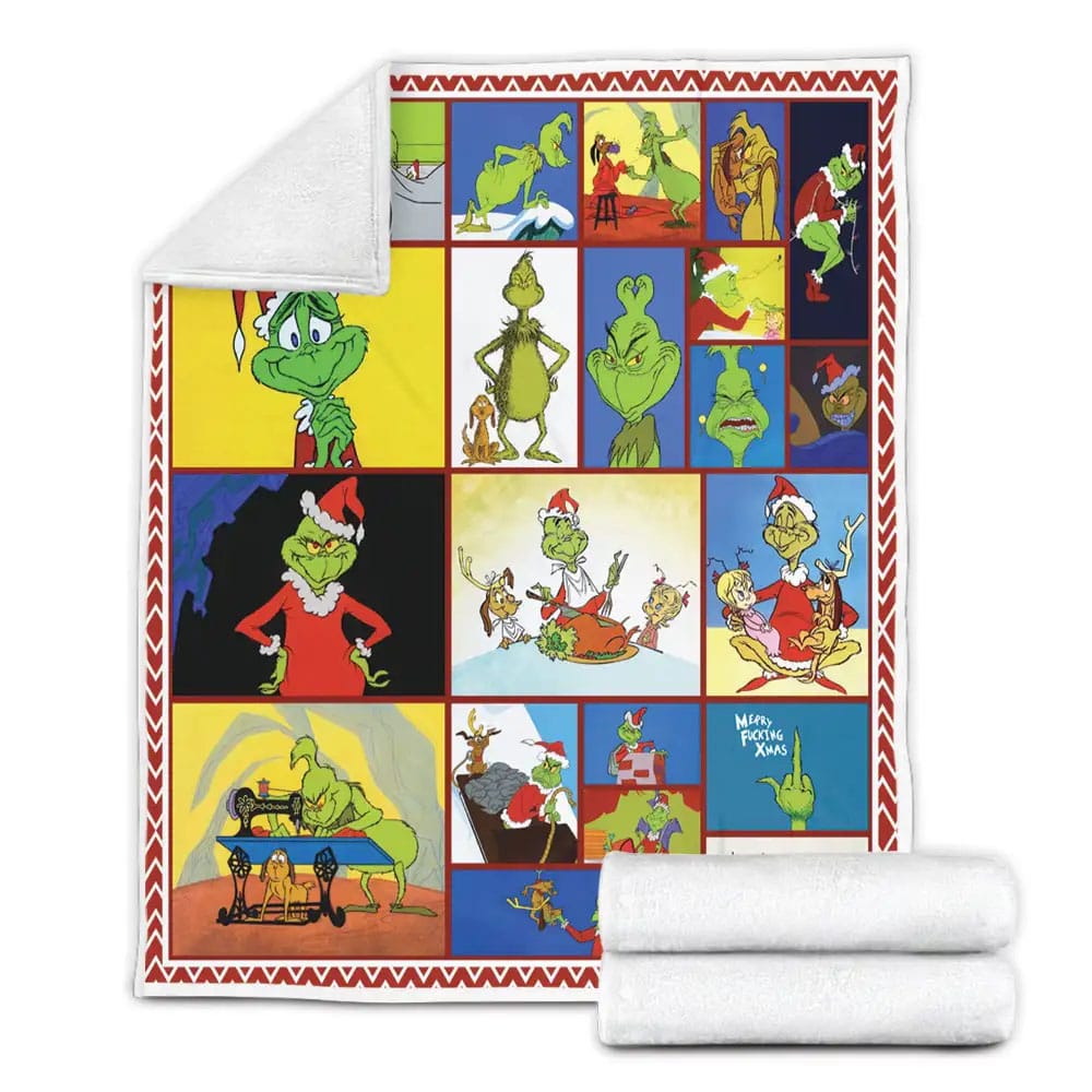 The Grinch Fleece Blanket Gift For Mothers Day Fathers Day