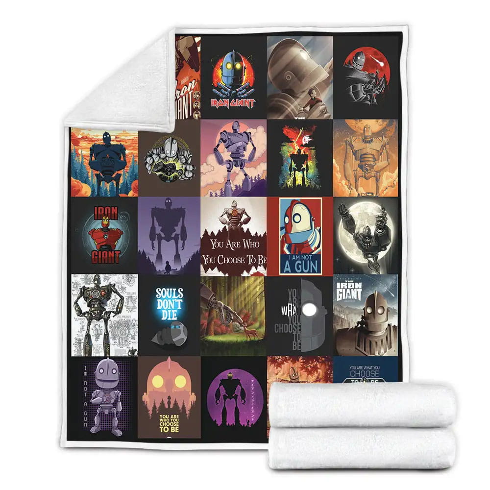 The Iron Giant Poster Fleece Blanket Gift For Birthday Halloween Christmas