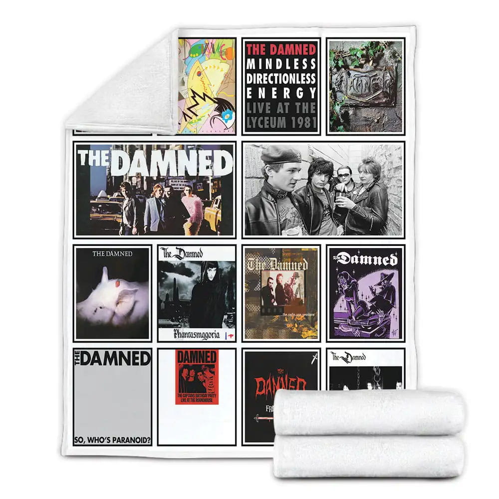 The Damned Album Covers Fleece Blanket Gift For Birthday Halloween Christmas