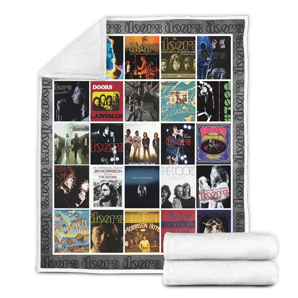 The Doors Albums Cover Poster Fleece Blanket Gift For Wife Husband