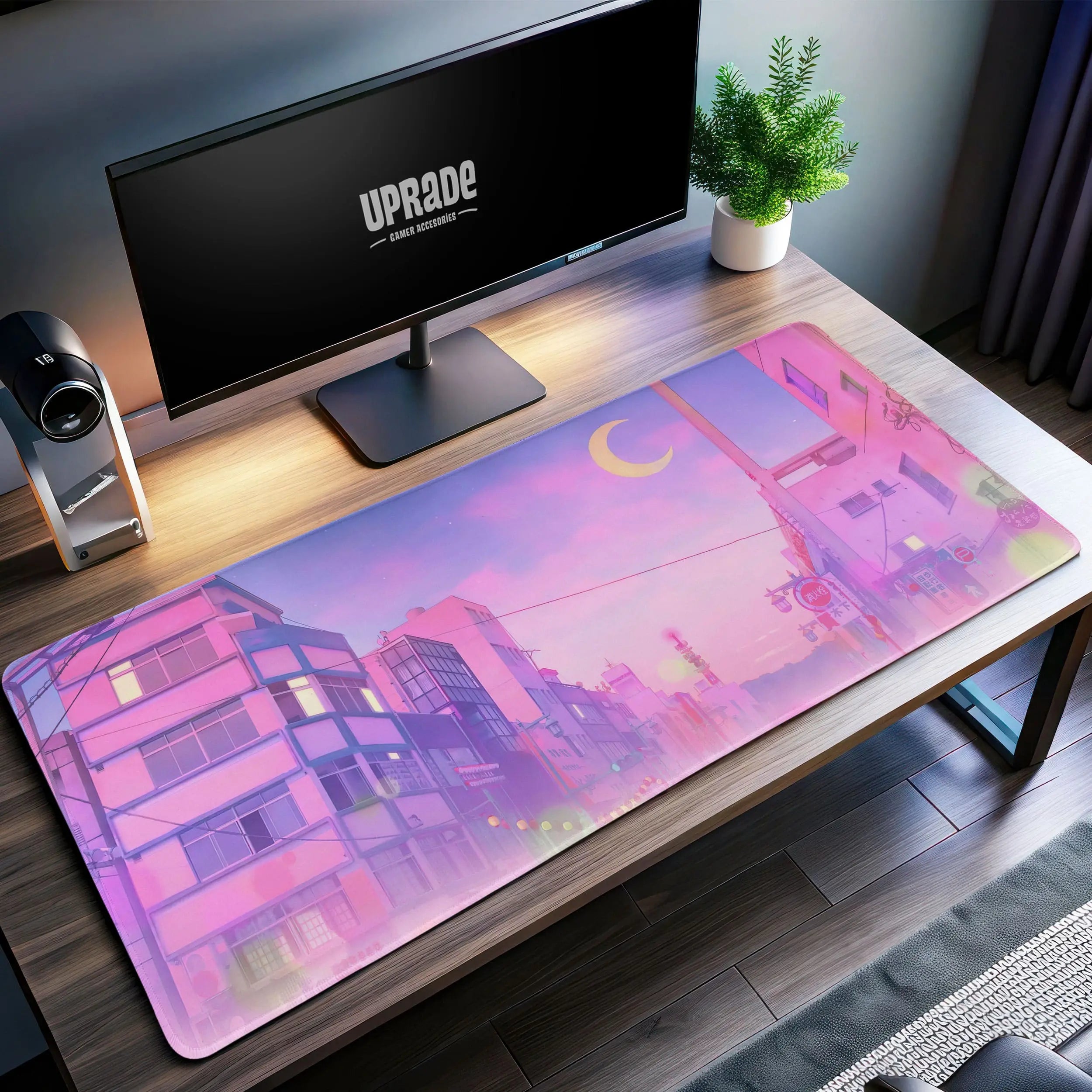 Allleftout Sailor Moon Cityscape Desk Mat, Moonlit Mouse Pad