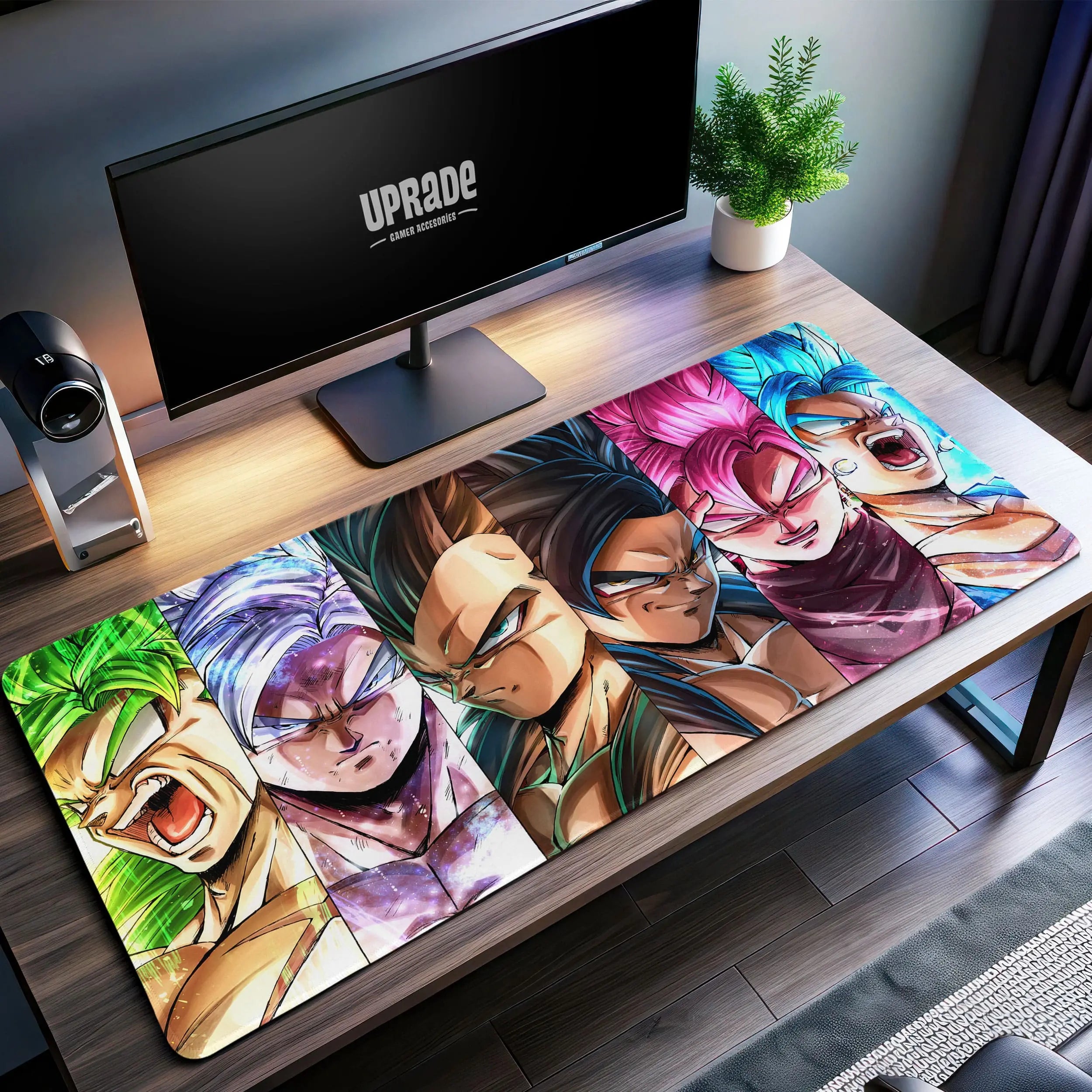 Allleftout Dragon Ball Z Warriors Desk Mat, Saiyan Power Mouse Pad