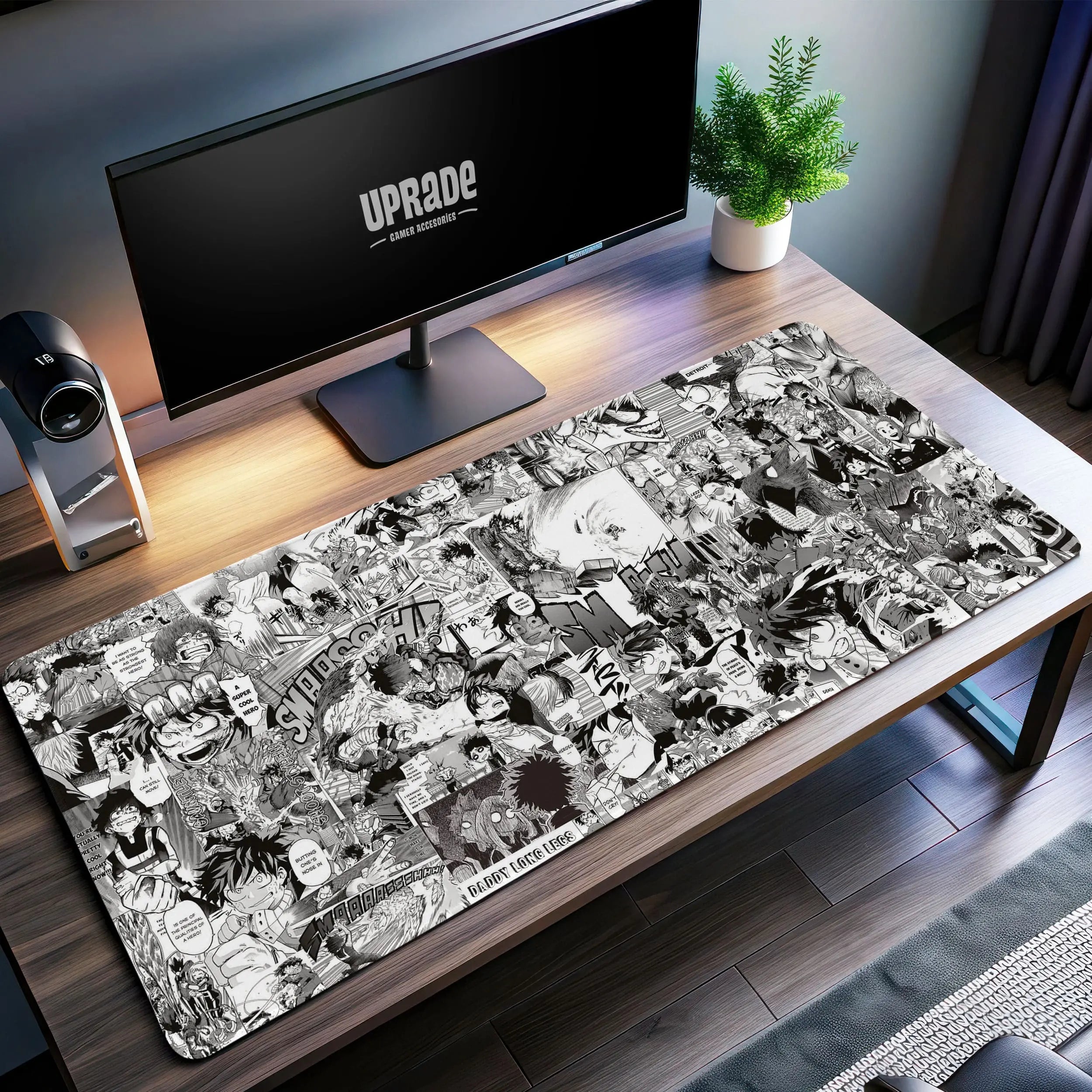 Allleftout My Hero Academia Manga Panel Desk Mat, Heroic Mouse Pad