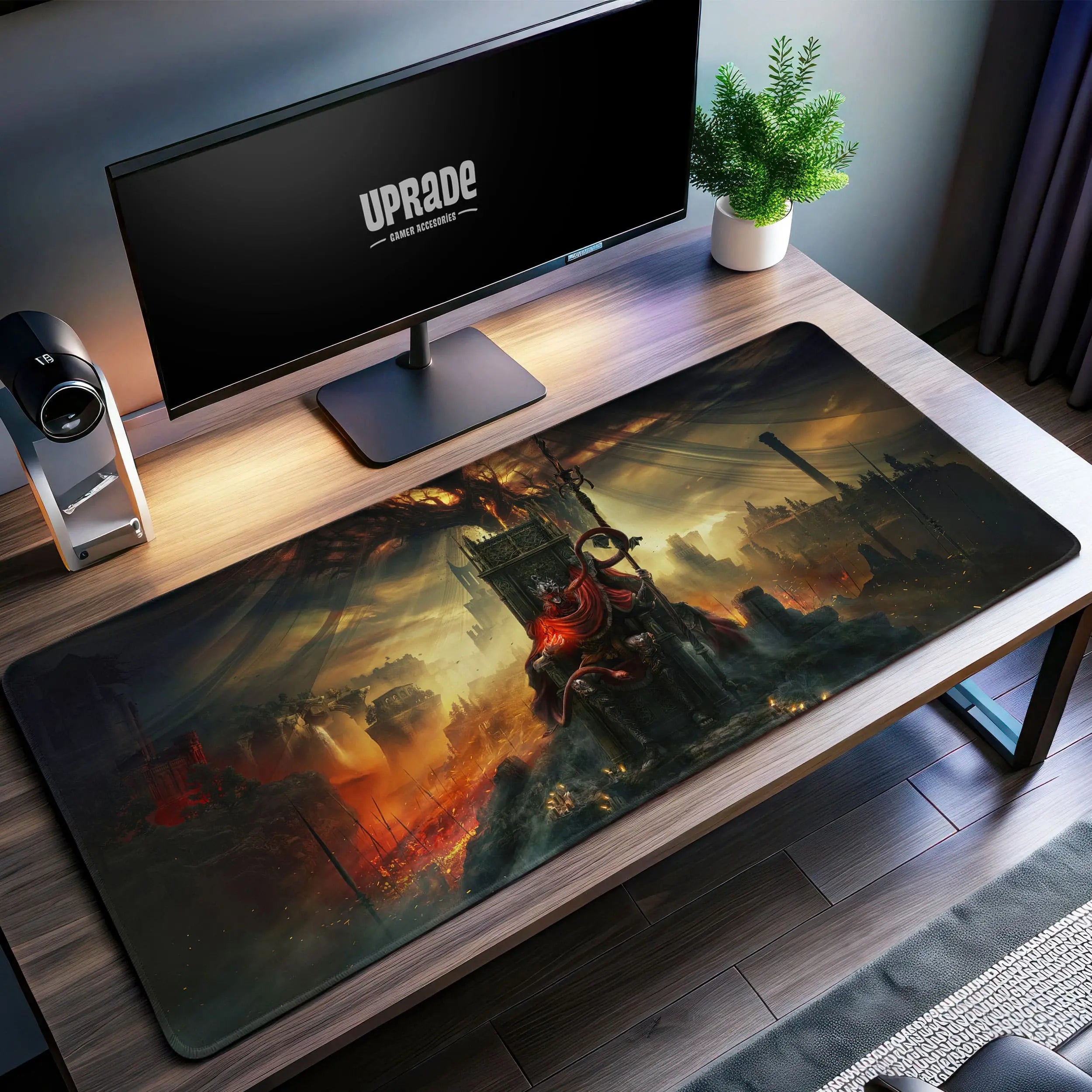 Allleftout Elden Ring Throne Desk Mat, Dark Fantasy Mouse Pad