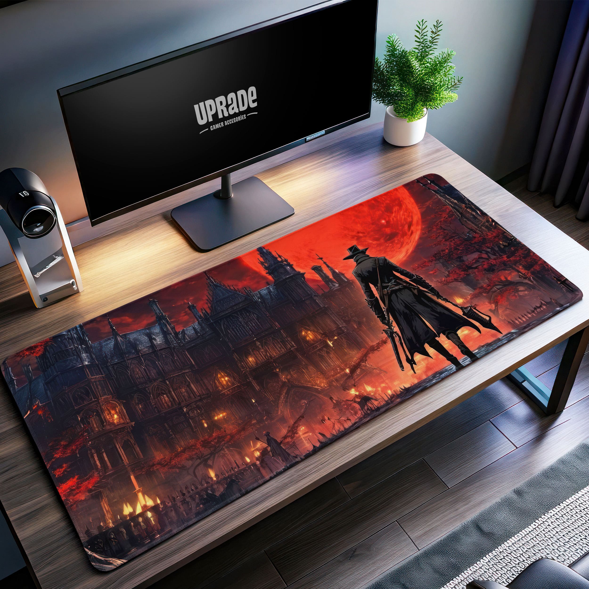 Allleftout Bloodborne Gothic Hunter Desk Mat, Nightmare Mouse Pad