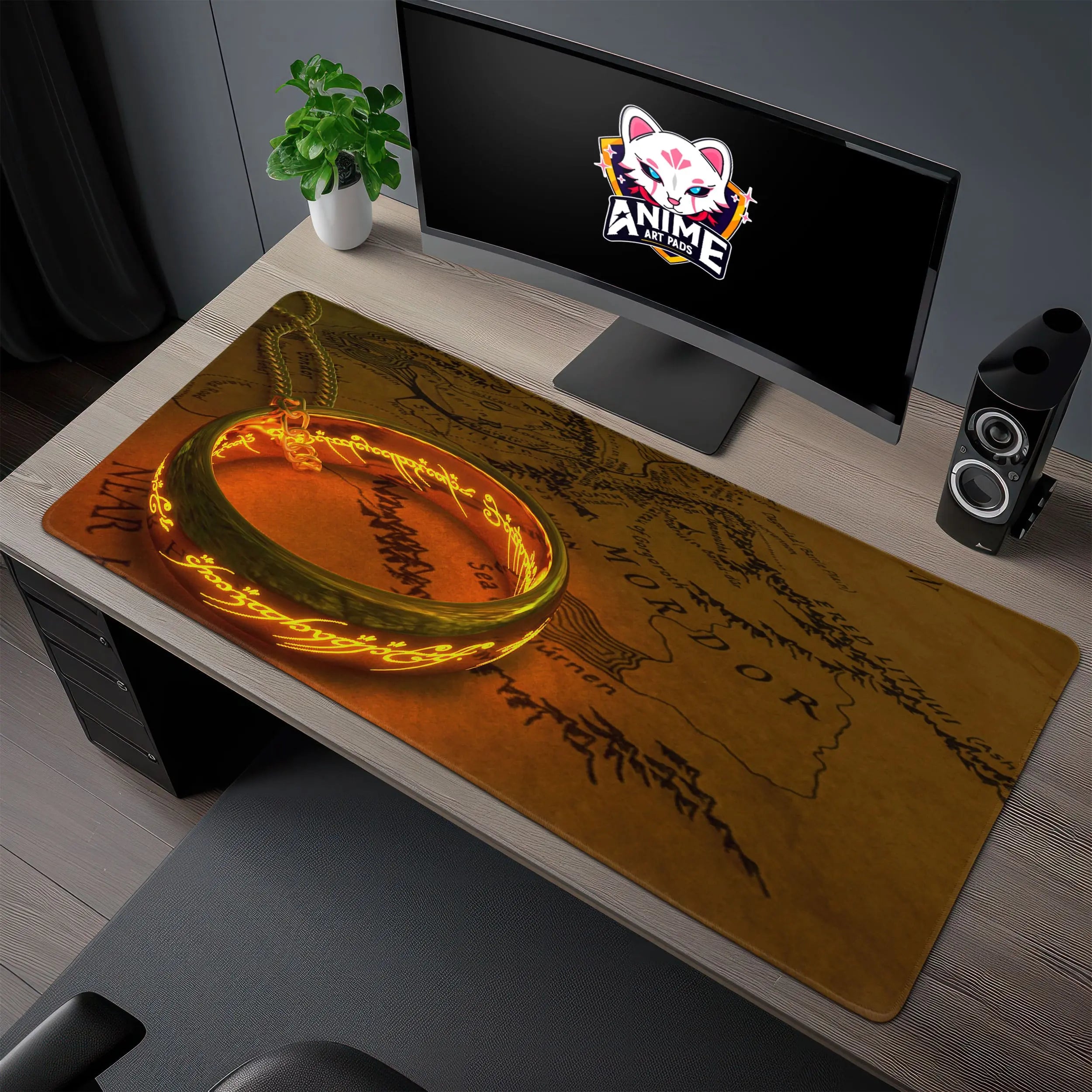 Allleftout One Ring Desk Mat, Middle-Earth Mouse Pad