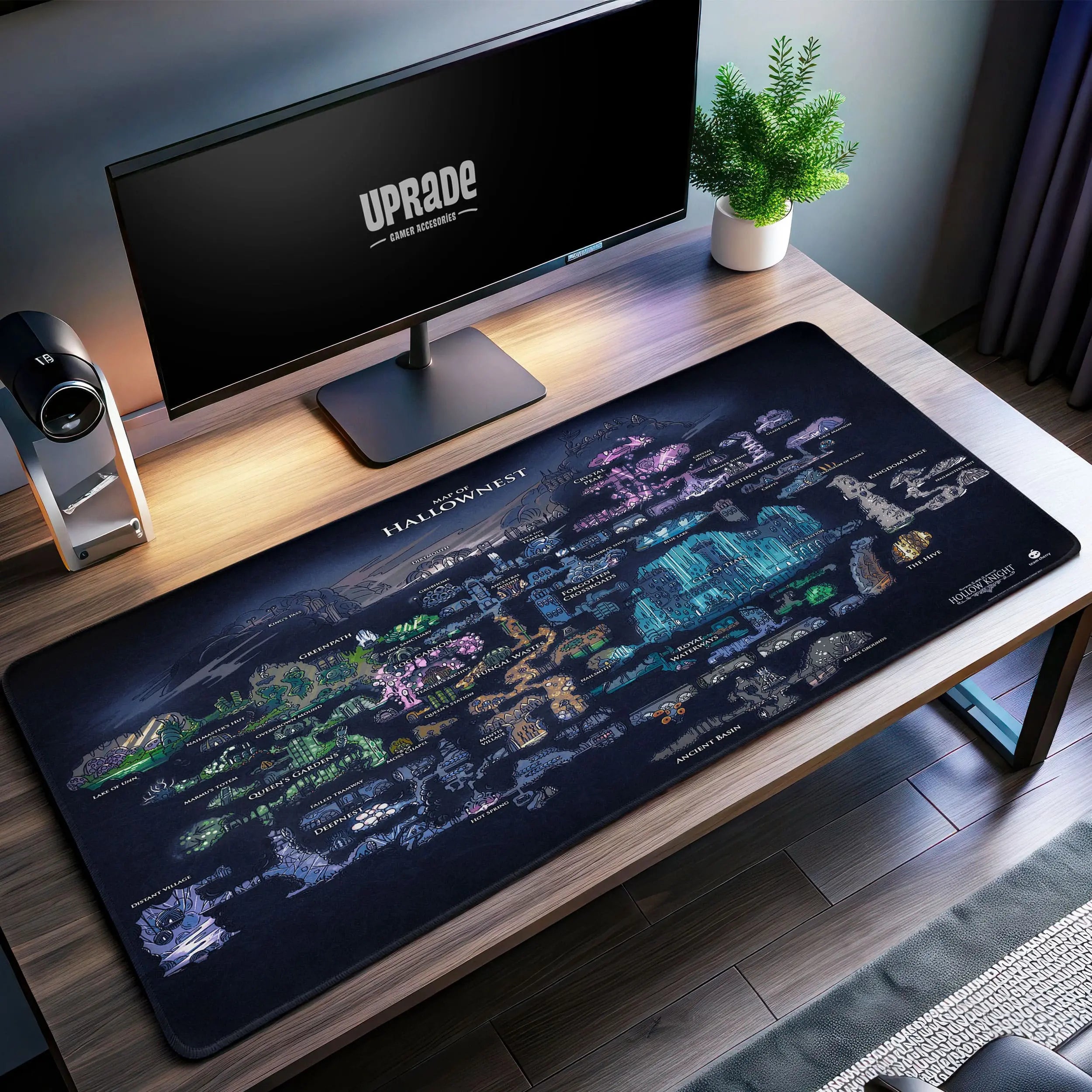 Allleftout Map Of Hallownest Desk Mat, Hollow Knight Mouse Pa