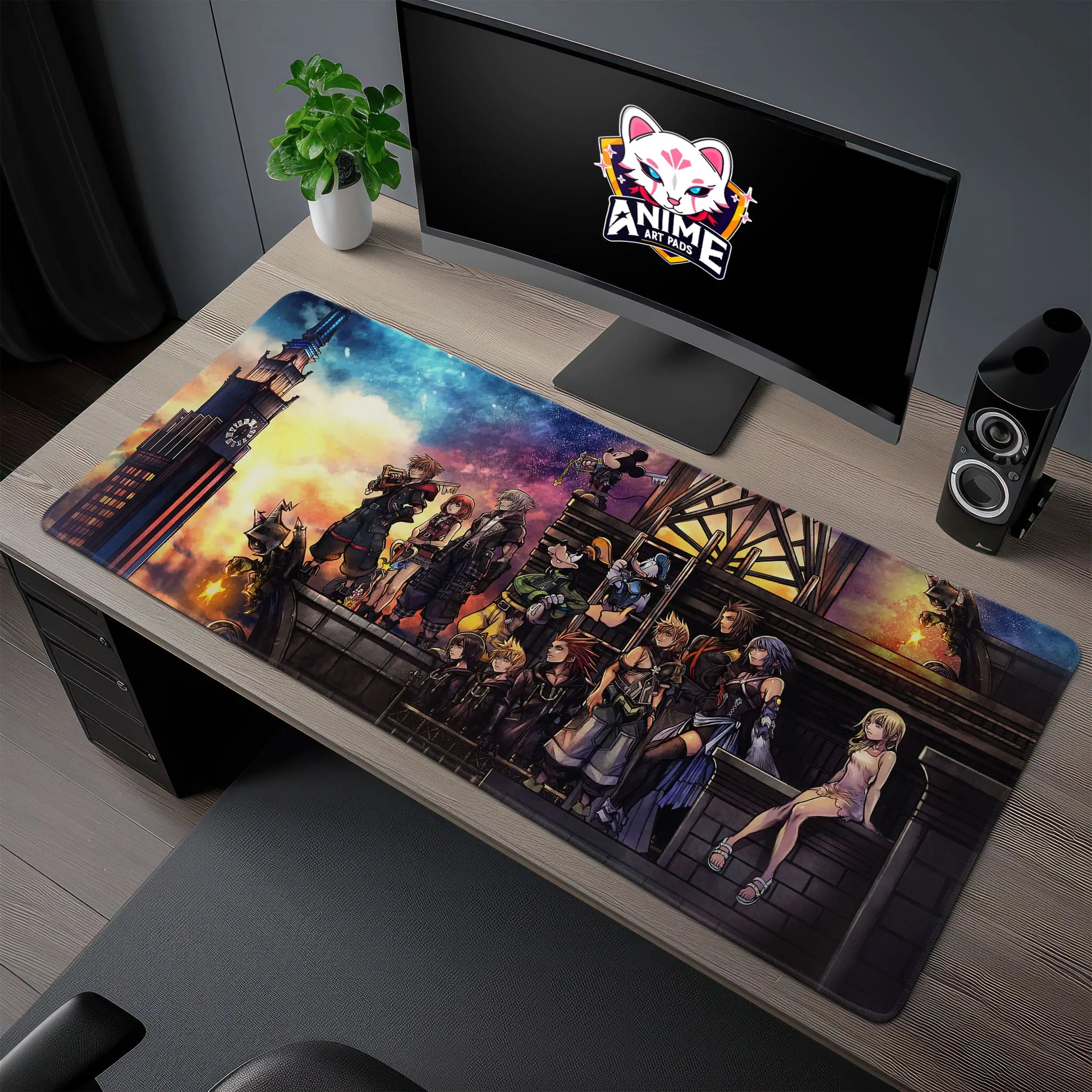 Allleftout Kingdom Hearts Desk Mat, Twilight Town Mouse Pad