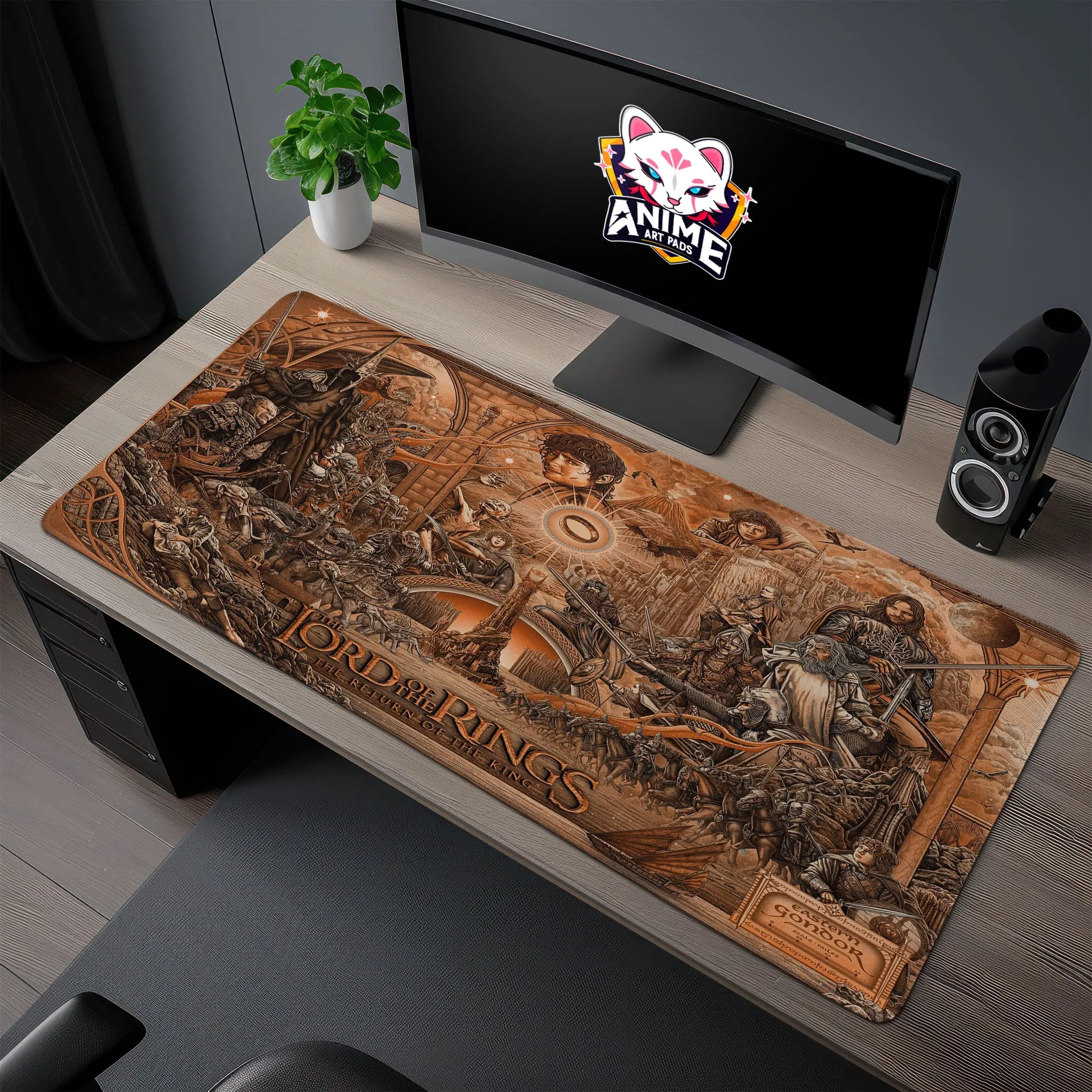 Allleftout One Ring Desk Mat, Middle-Earth Mouse Pad
