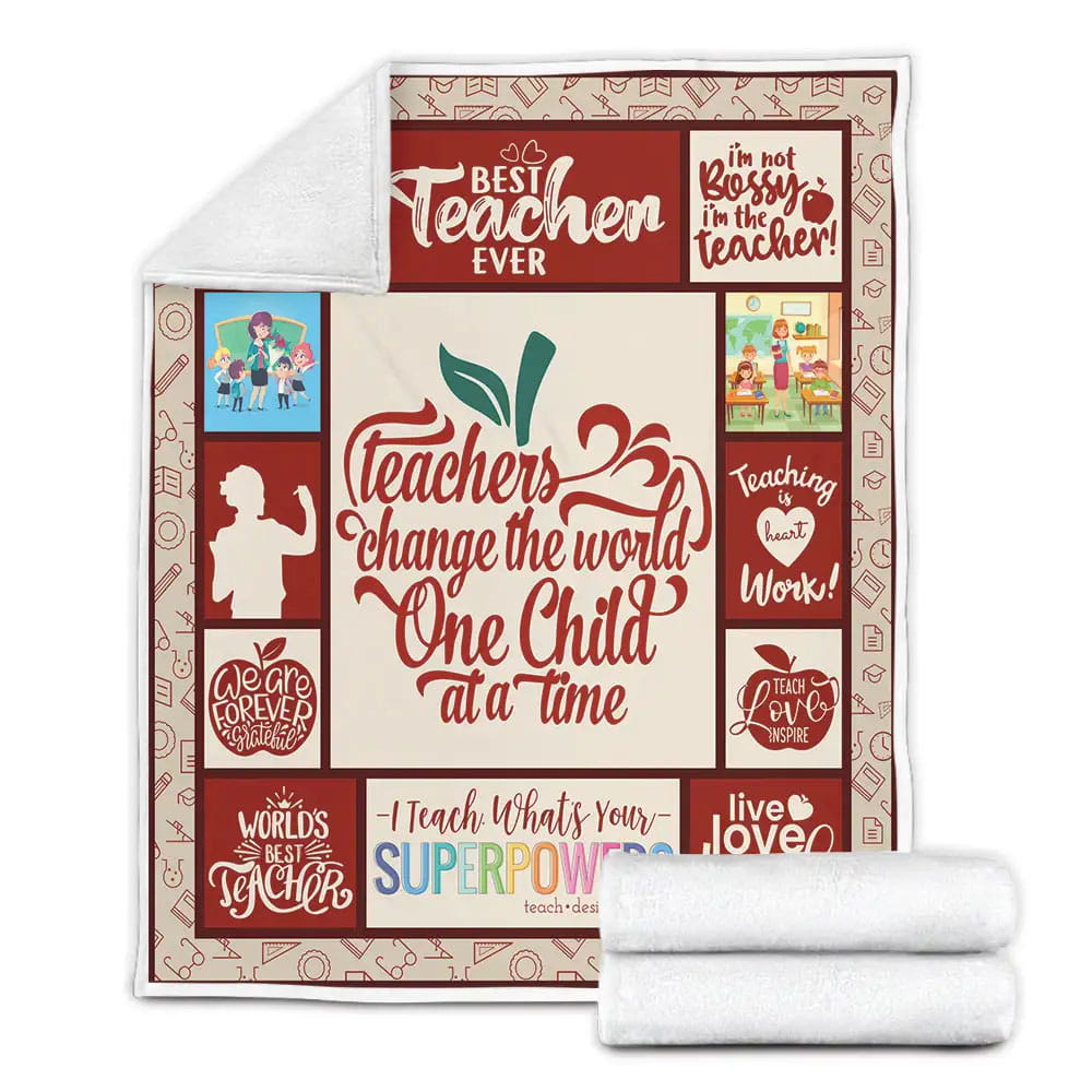Teacher Fleece Blanket Gift For Birthday Halloween Christmas