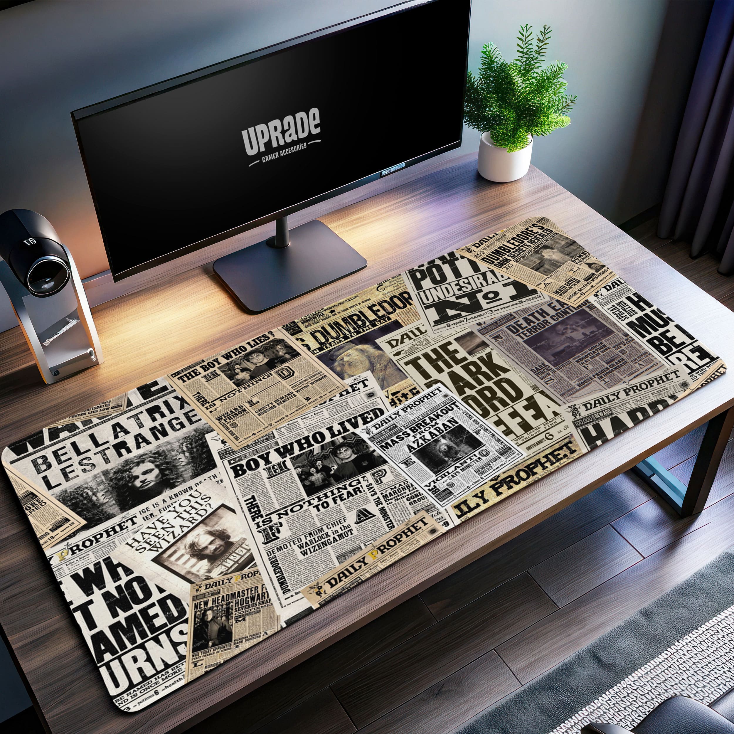 Allleftout Harry Potter Daily Prophet Desk Mat, Wizarding News Mouse Pad