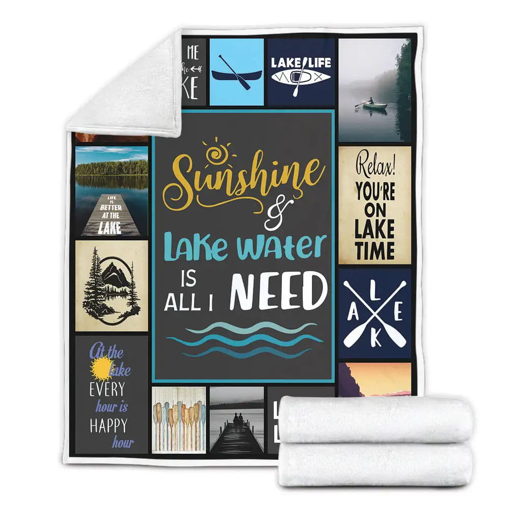 Lake Lover Fleece Blanket Gift For Wife Husband