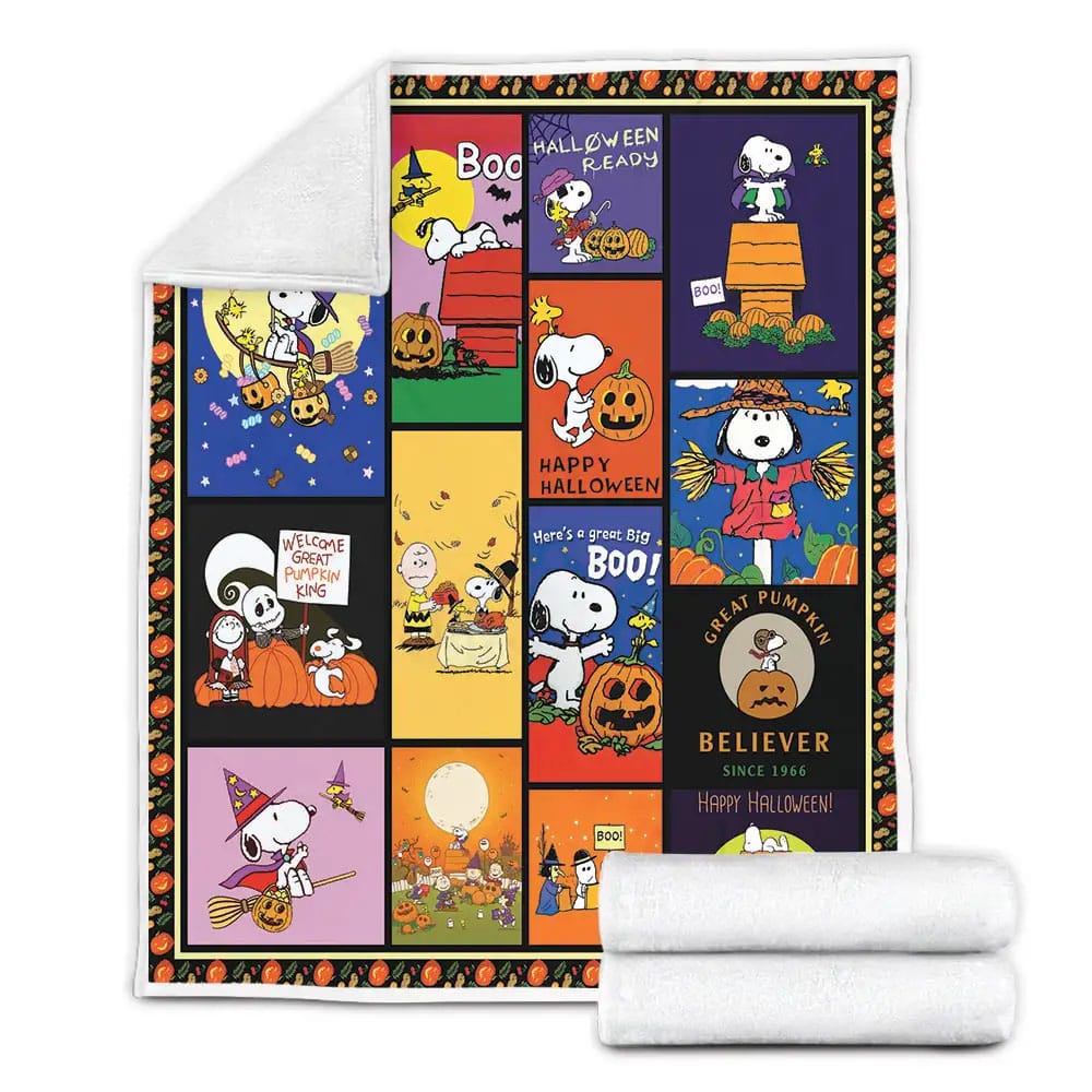 Snoopy Halloween Fleece Blanket Gift For Mothers Day Fathers Day