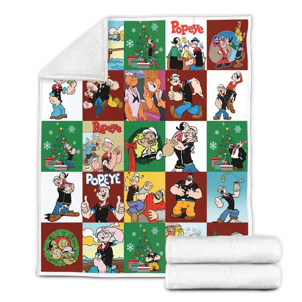 Popeye Fleece Blanket Gift For Mothers Day Fathers Day